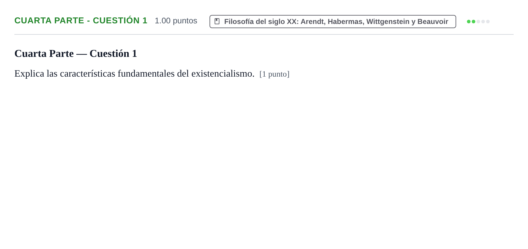 Enunciado: Ejercicio Cuarta Parte - Cuestión 1 · Historia de la Filosofía PAU Castilla-La Mancha Ordinaria 2024