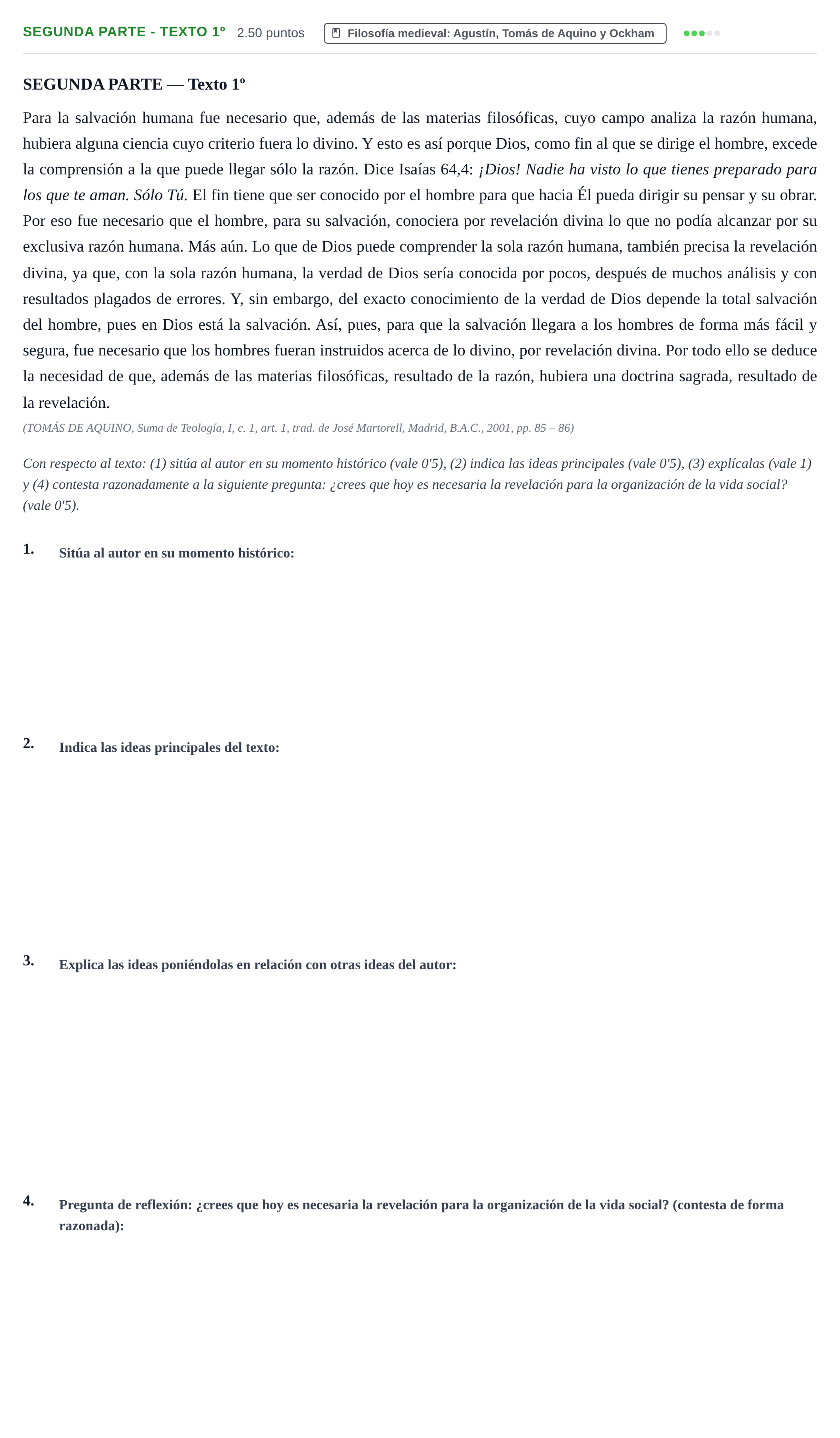 Enunciado: Ejercicio Segunda Parte - Texto 1º · Historia de la Filosofía PAU Castilla-La Mancha Ordinaria 2024