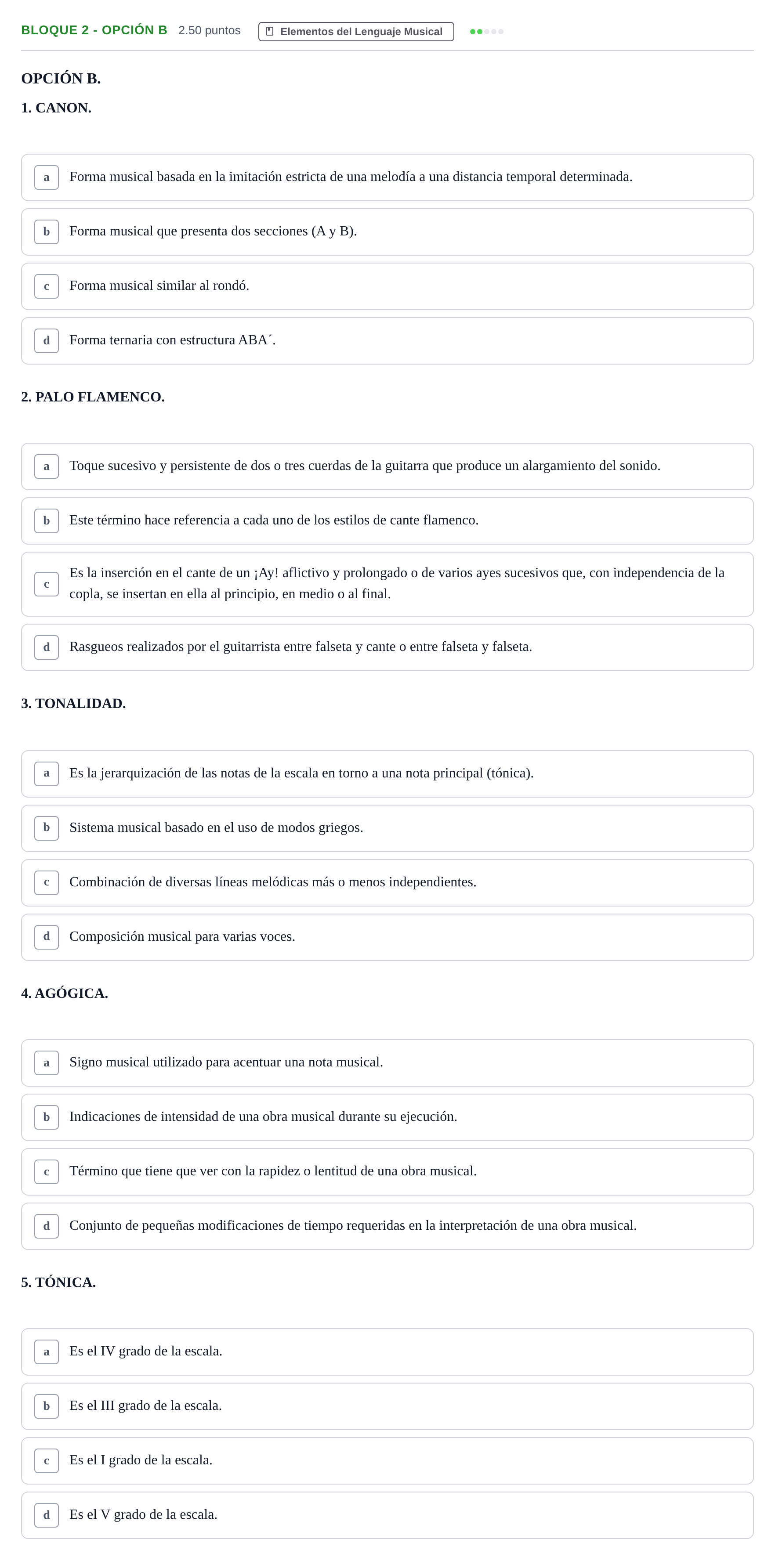 Enunciado: Bloque 2 - Opción B · Análisis Musical II PAU Andalucía Extraordinaria Suplente 1 2025