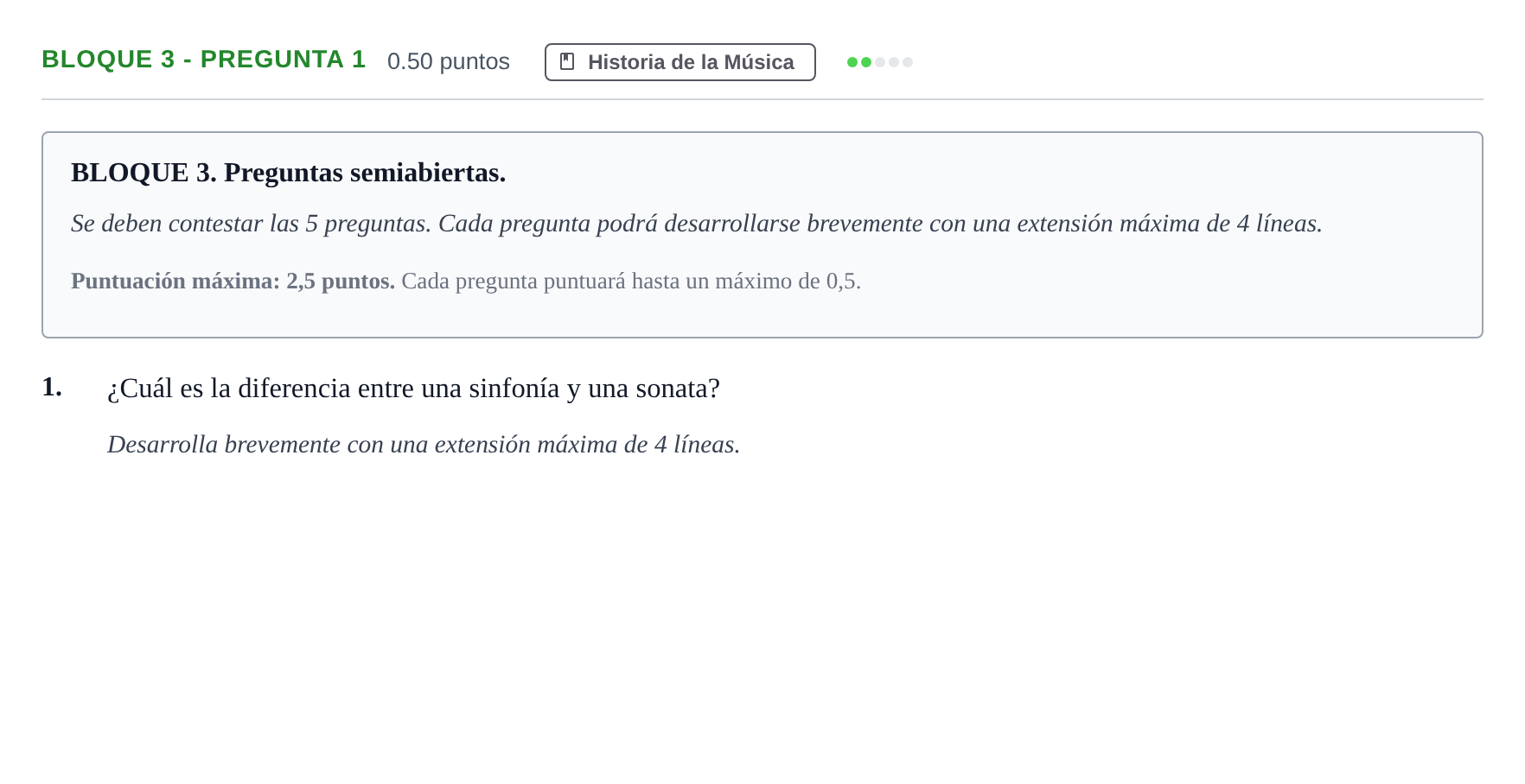 Enunciado: Bloque 3 - Pregunta 1 · Análisis Musical II PAU Andalucía Extraordinaria Suplente 1 2025