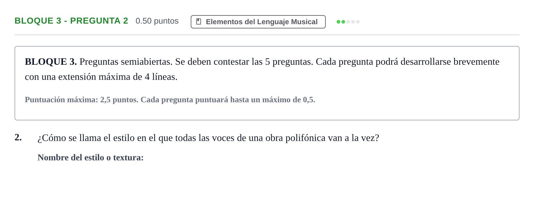 Enunciado: Bloque 3 - Pregunta 2 · Análisis Musical II PAU Andalucía Extraordinaria Titular 2025