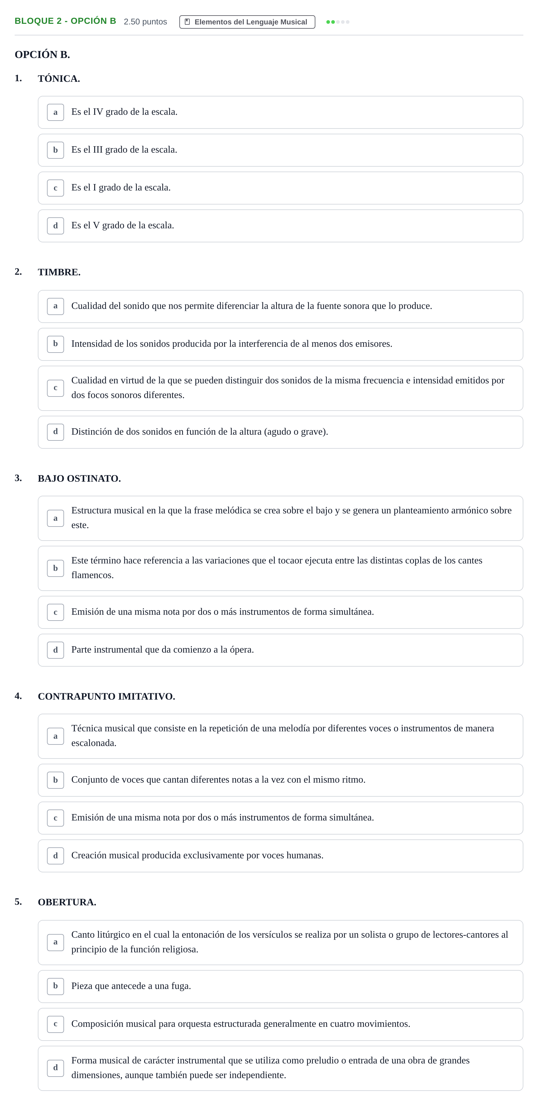 Enunciado: Bloque 2 - Opción B · Análisis Musical II PAU Andalucía Ordinaria Suplente 1 2025