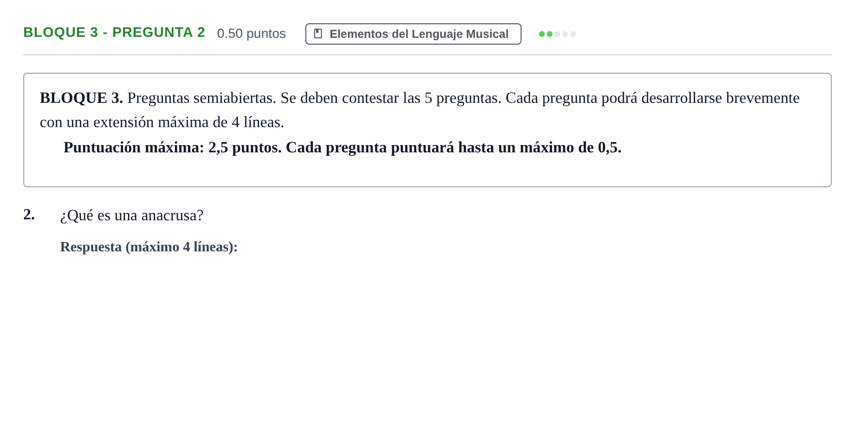 Enunciado: Bloque 3 - Pregunta 2 · Análisis Musical II PAU Andalucía Ordinaria Suplente 1 2025