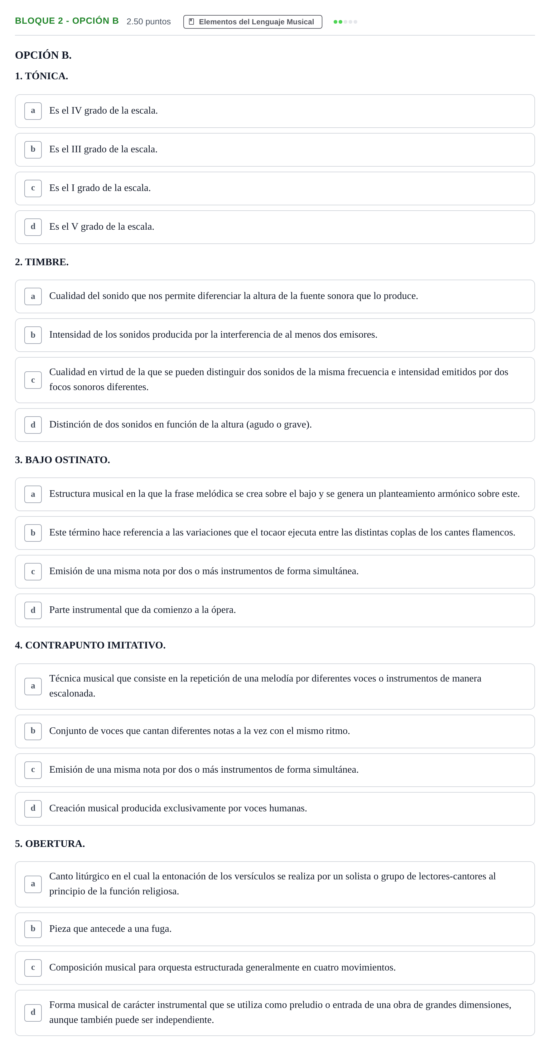 Enunciado: Bloque 2 - Opción B · Análisis Musical II PAU Andalucía Ordinaria Suplente 1 2025