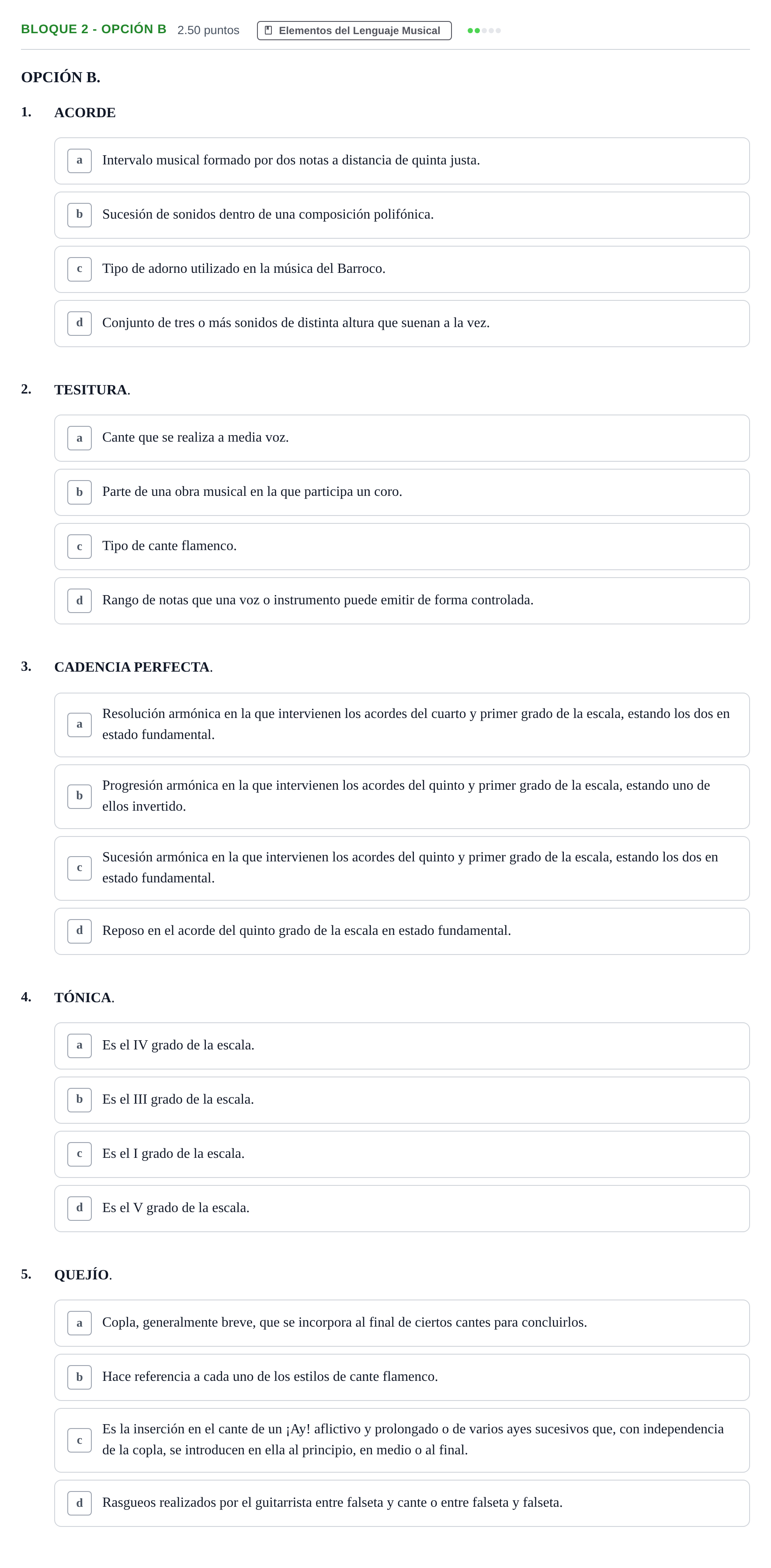 Enunciado: Bloque 2 - Opción B · Análisis Musical II PAU Andalucía Ordinaria Suplente 2 2025