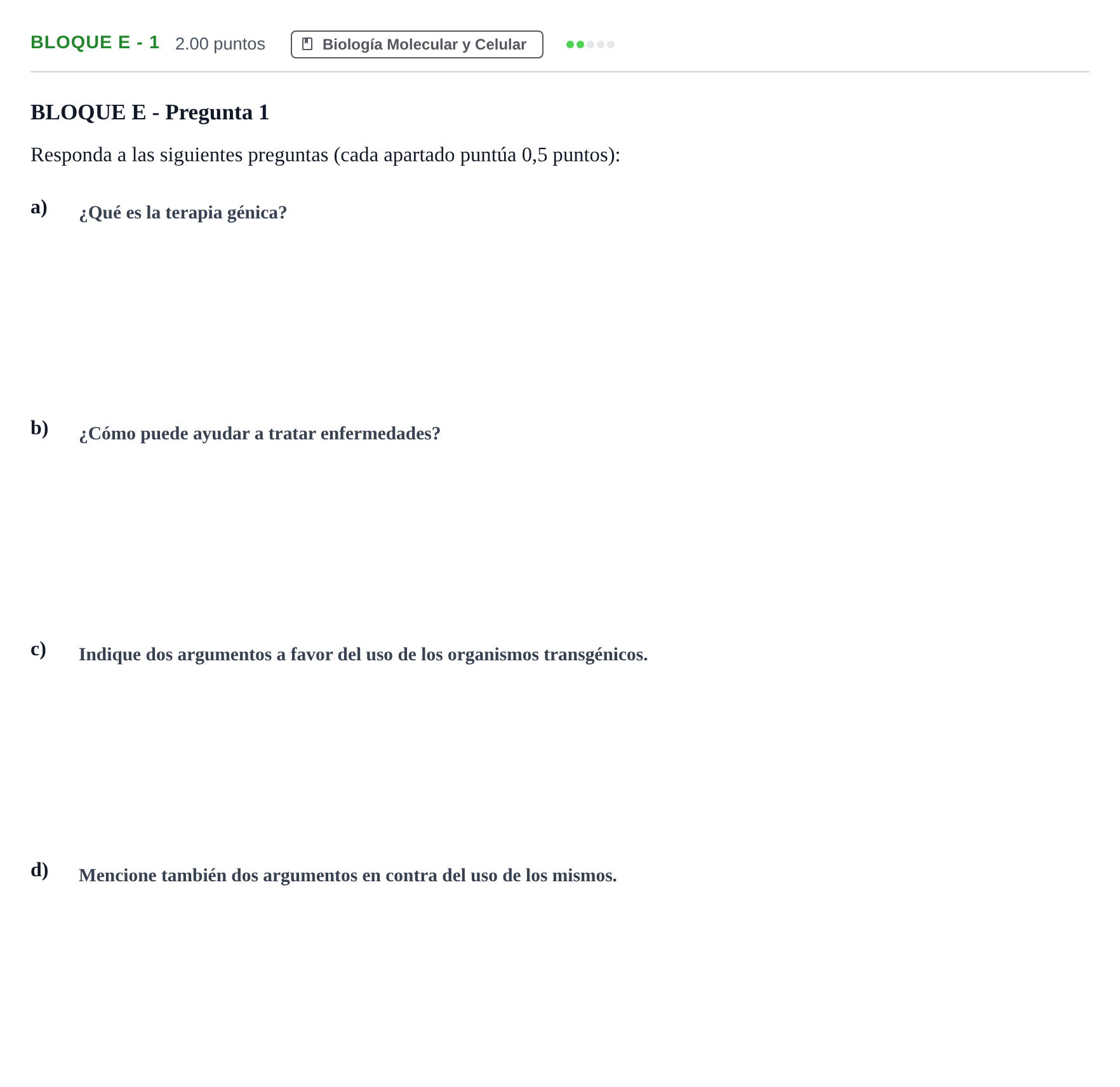 Enunciado: Bloque E - 1 · Ciencias Generales PAU Andalucía Extraordinaria Suplente 1 2025