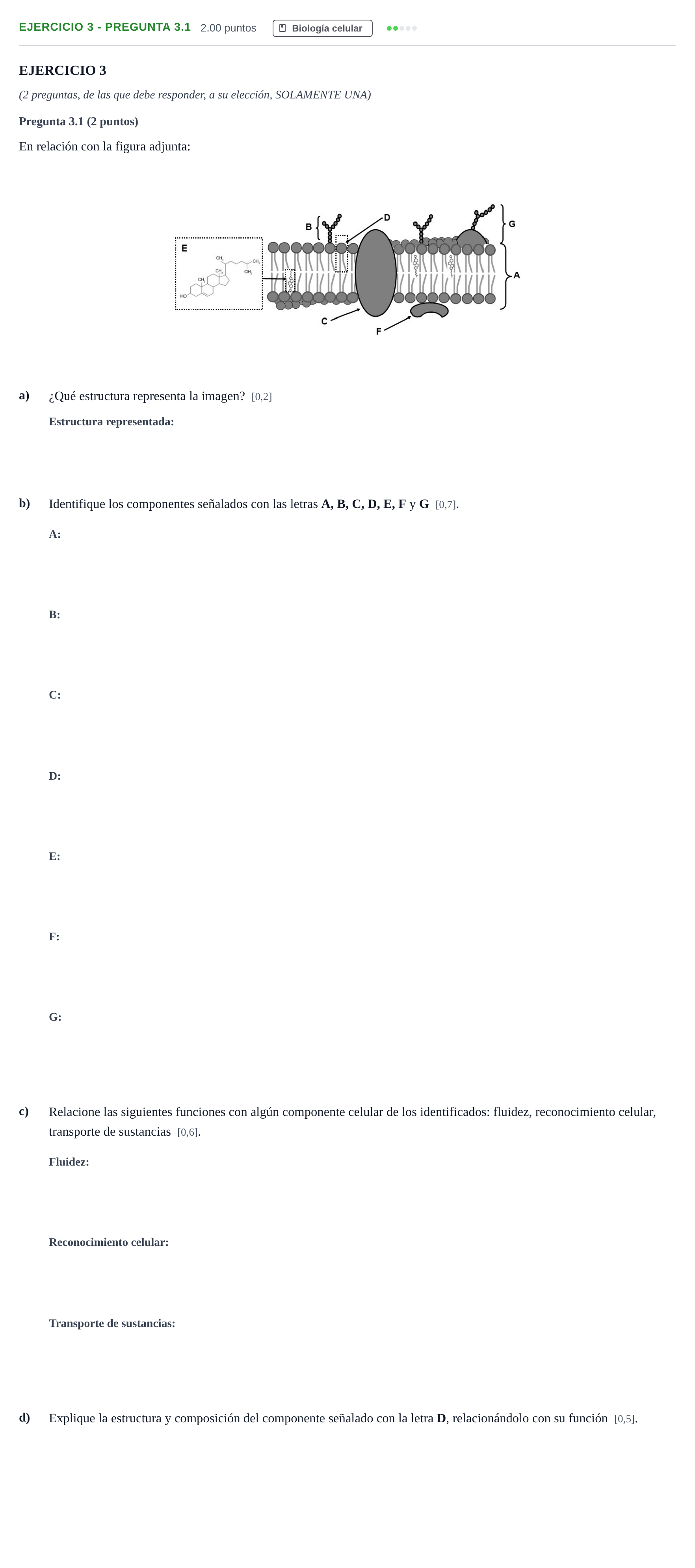 Enunciado: Ejercicio 3 - Pregunta 3.1 · Biología PAU Andalucía Extraordinaria Titular 2025