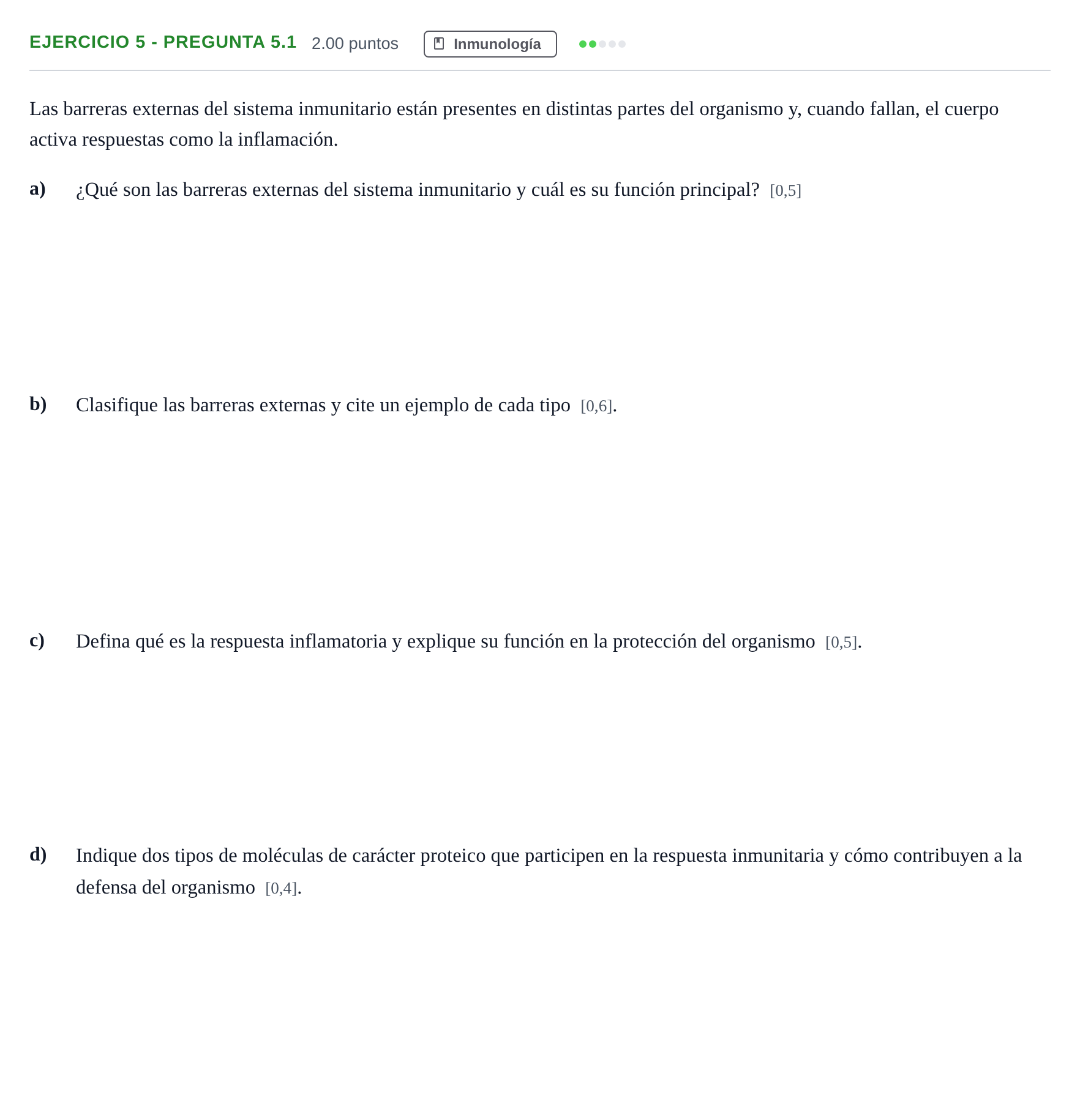 Enunciado: Ejercicio 5 - Pregunta 5.1 · Biología PAU Andalucía Extraordinaria Titular 2025