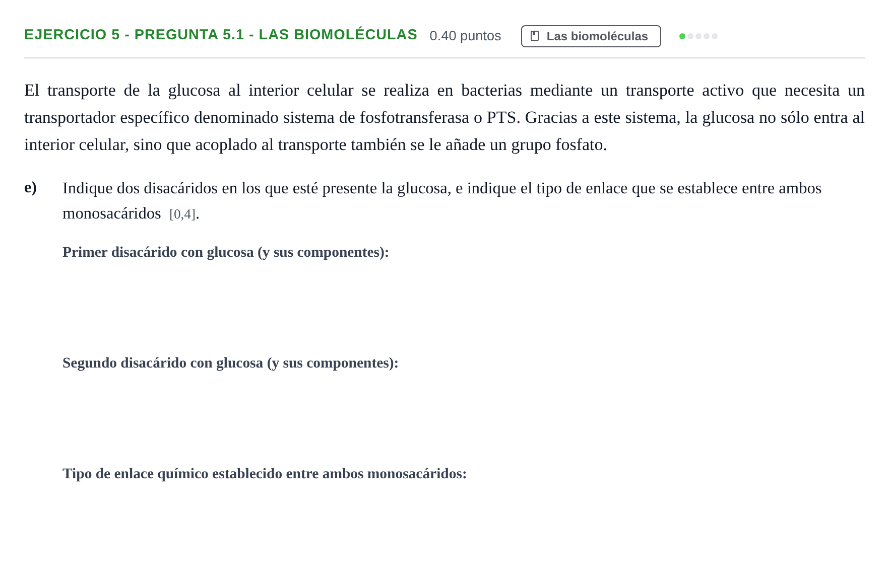 Enunciado: Ejercicio 5 - Pregunta 5.1 - Las biomoléculas · Biología PAU Andalucía Extraordinaria Suplente 2 2025