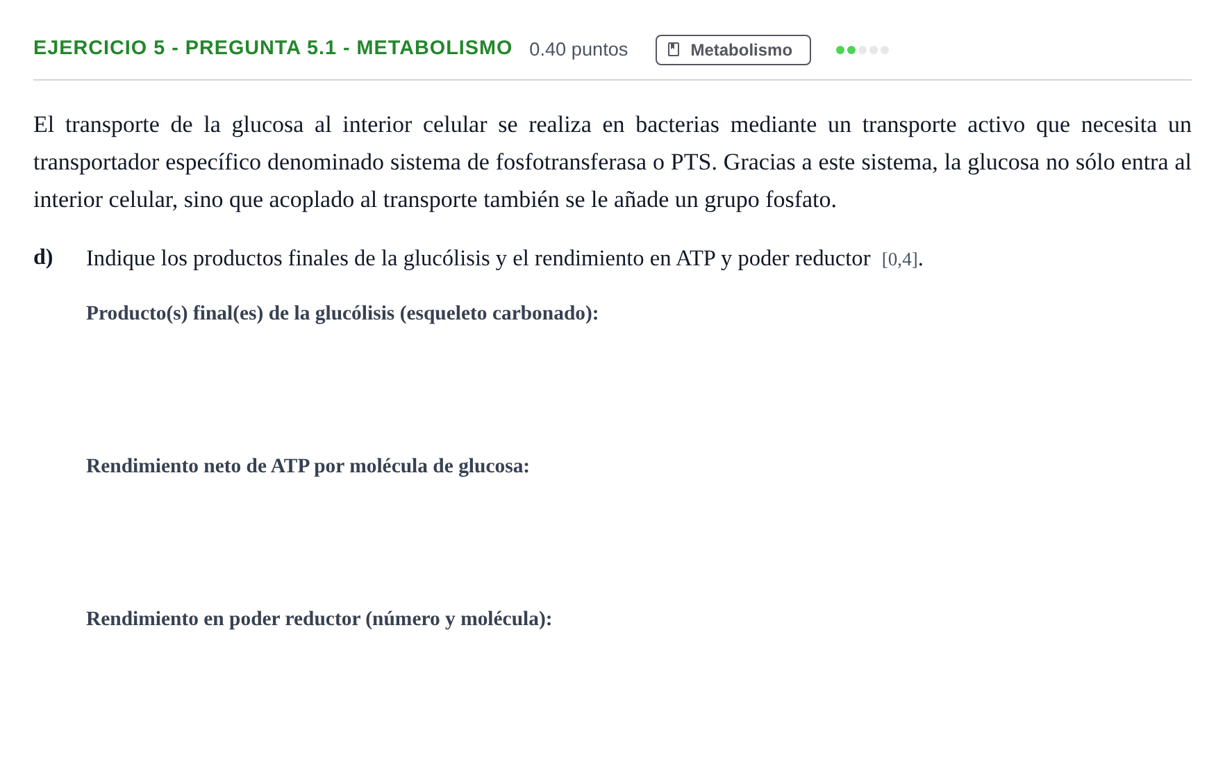Enunciado: Ejercicio 5 - Pregunta 5.1 - Metabolismo · Biología PAU Andalucía Extraordinaria Suplente 2 2025