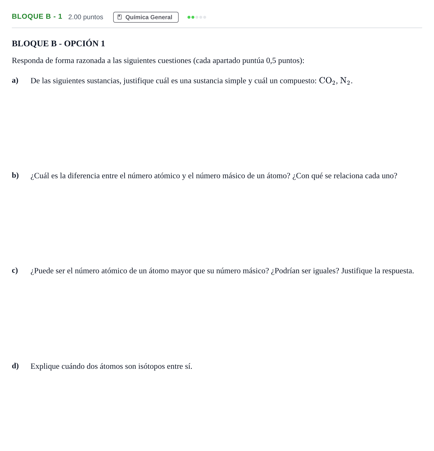 Enunciado: Bloque B - 1 · Ciencias Generales PAU Andalucía Extraordinaria Suplente 2 2025
