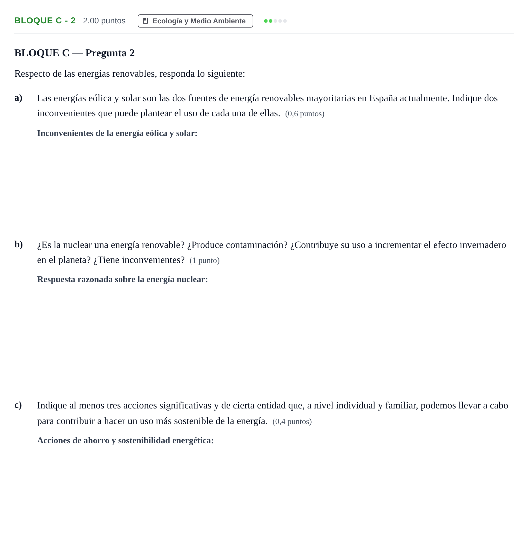 Enunciado: Bloque C - 2 · Ciencias Generales PAU Andalucía Extraordinaria Suplente 2 2025