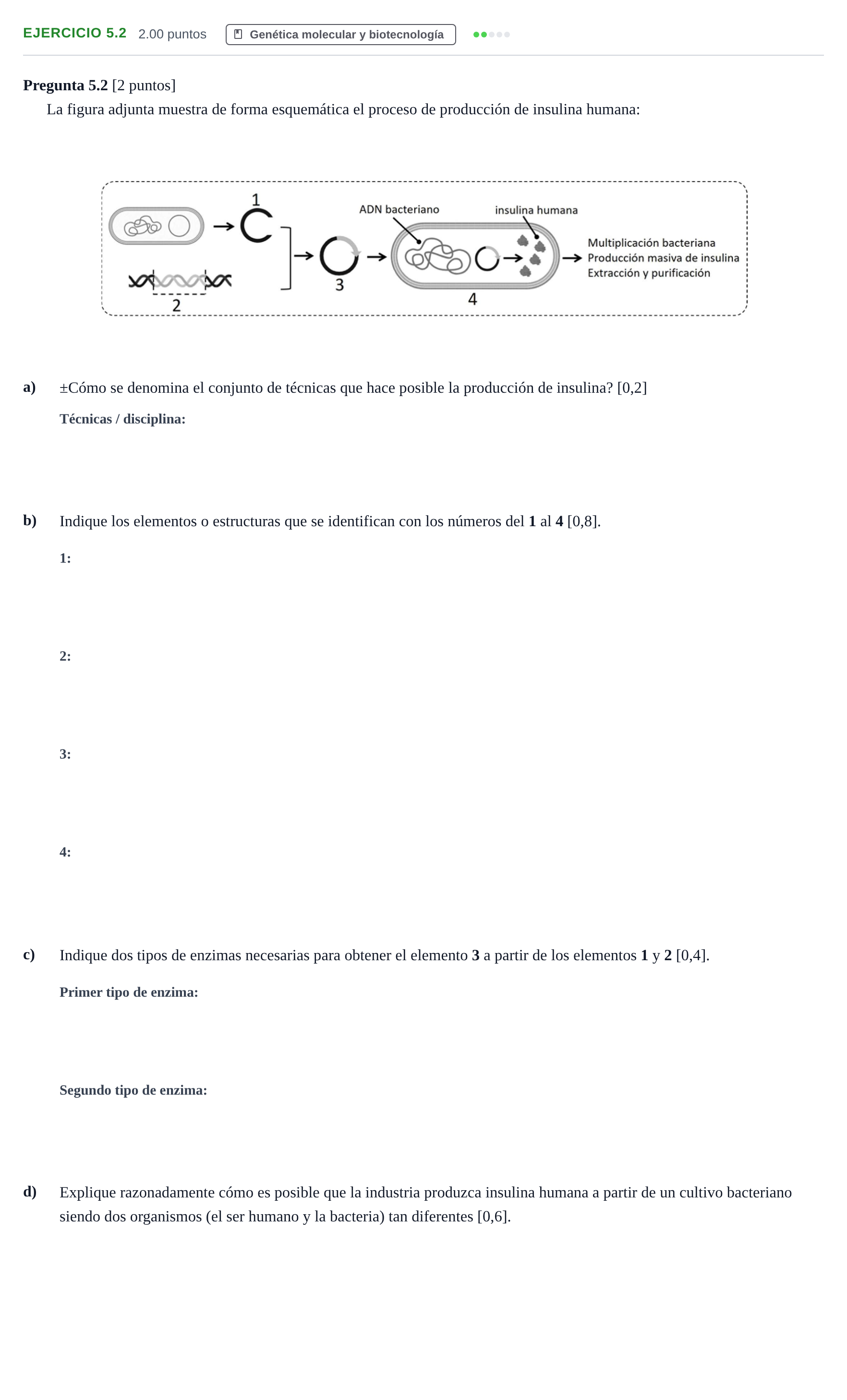 Enunciado: Ejercicio 5.2 · Biología PAU Andalucía Extraordinaria Suplente 1 2025