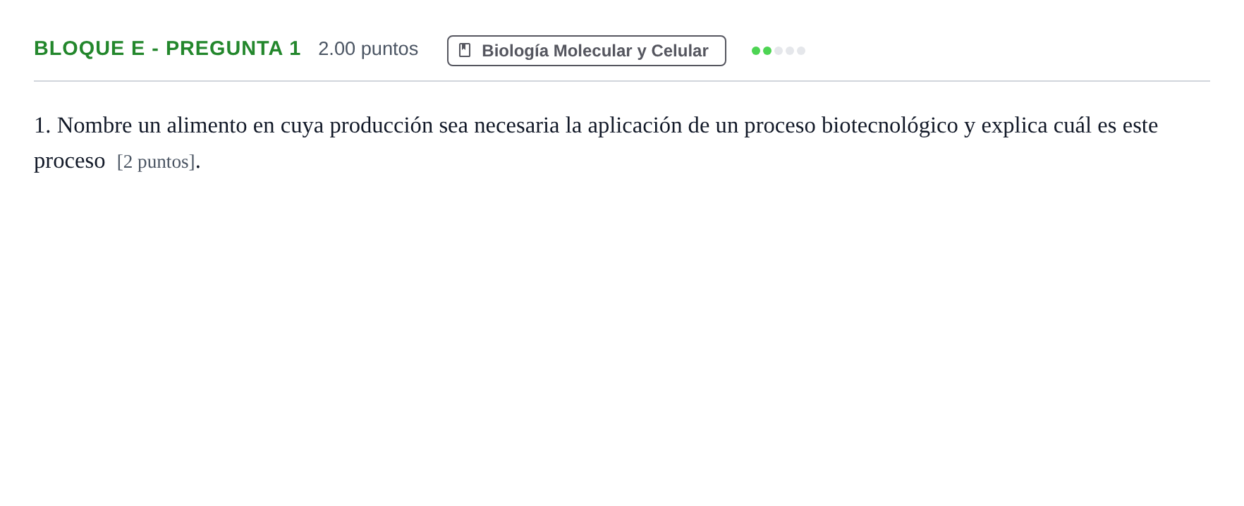 Enunciado: Bloque E - Pregunta 1 · Ciencias Generales PAU Andalucía Ordinaria Suplente 1 2025