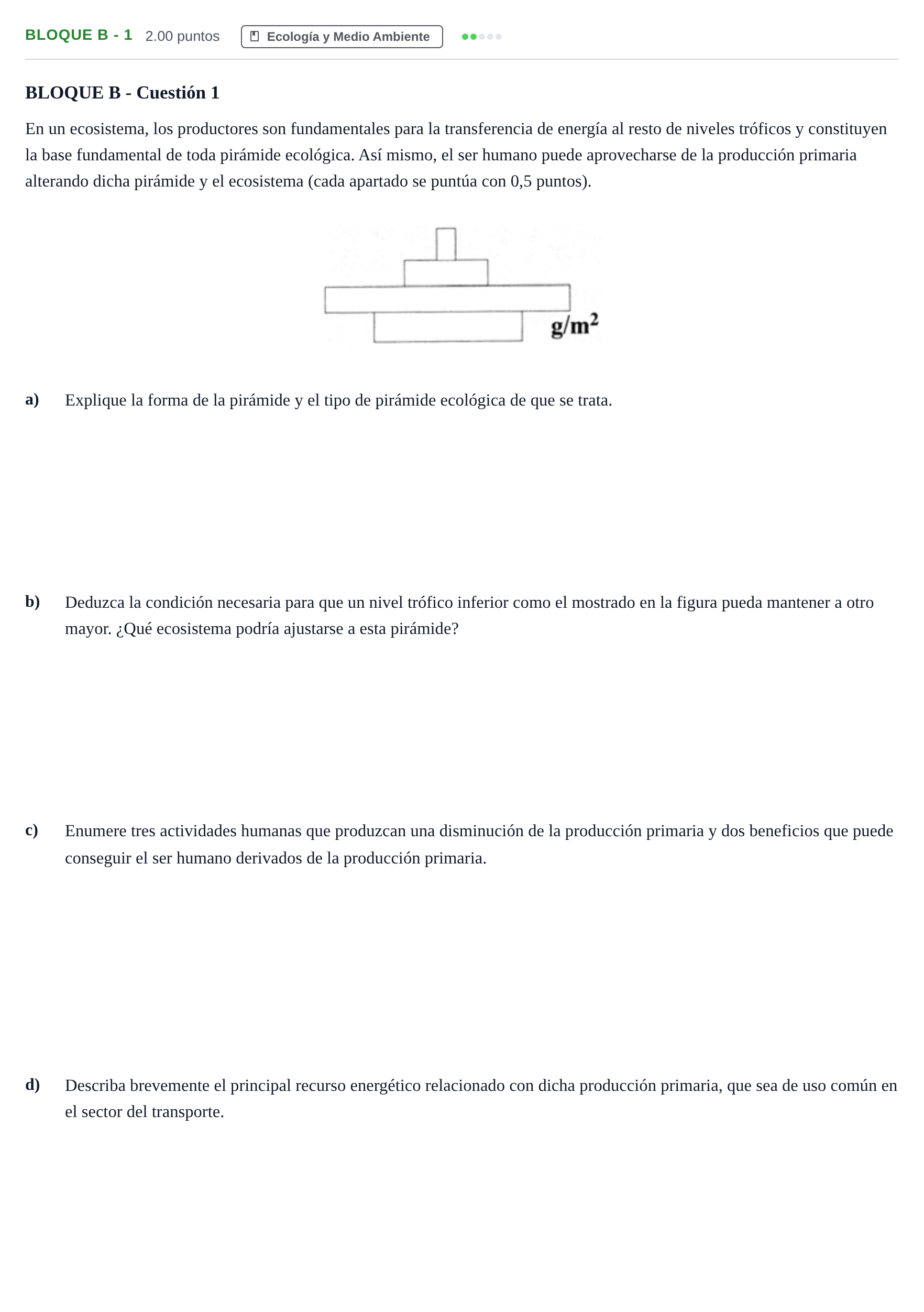 Enunciado: Bloque B - 1 · Ciencias Generales PAU Andalucía Extraordinaria Titular 2025
