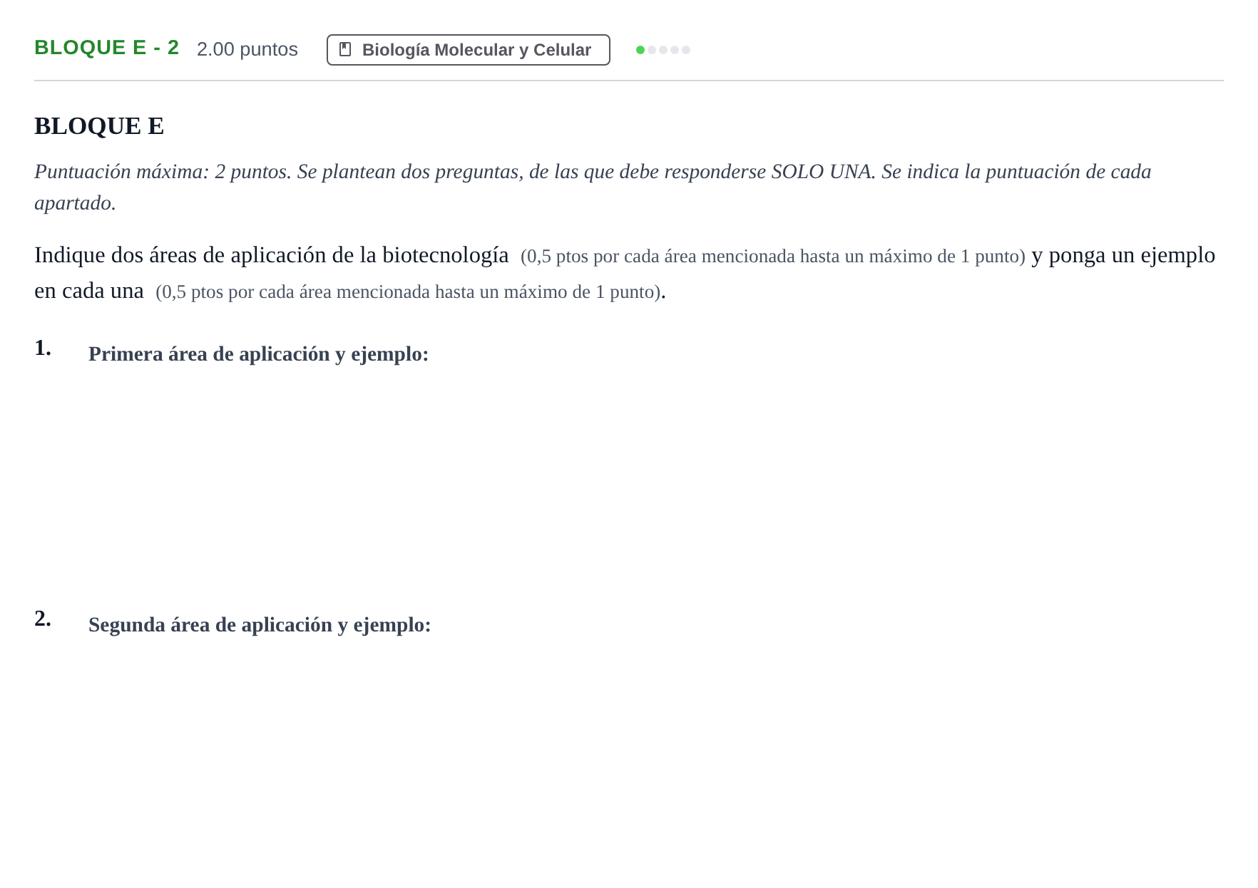 Enunciado: Bloque E - 2 · Ciencias Generales PAU Andalucía Extraordinaria Titular 2025