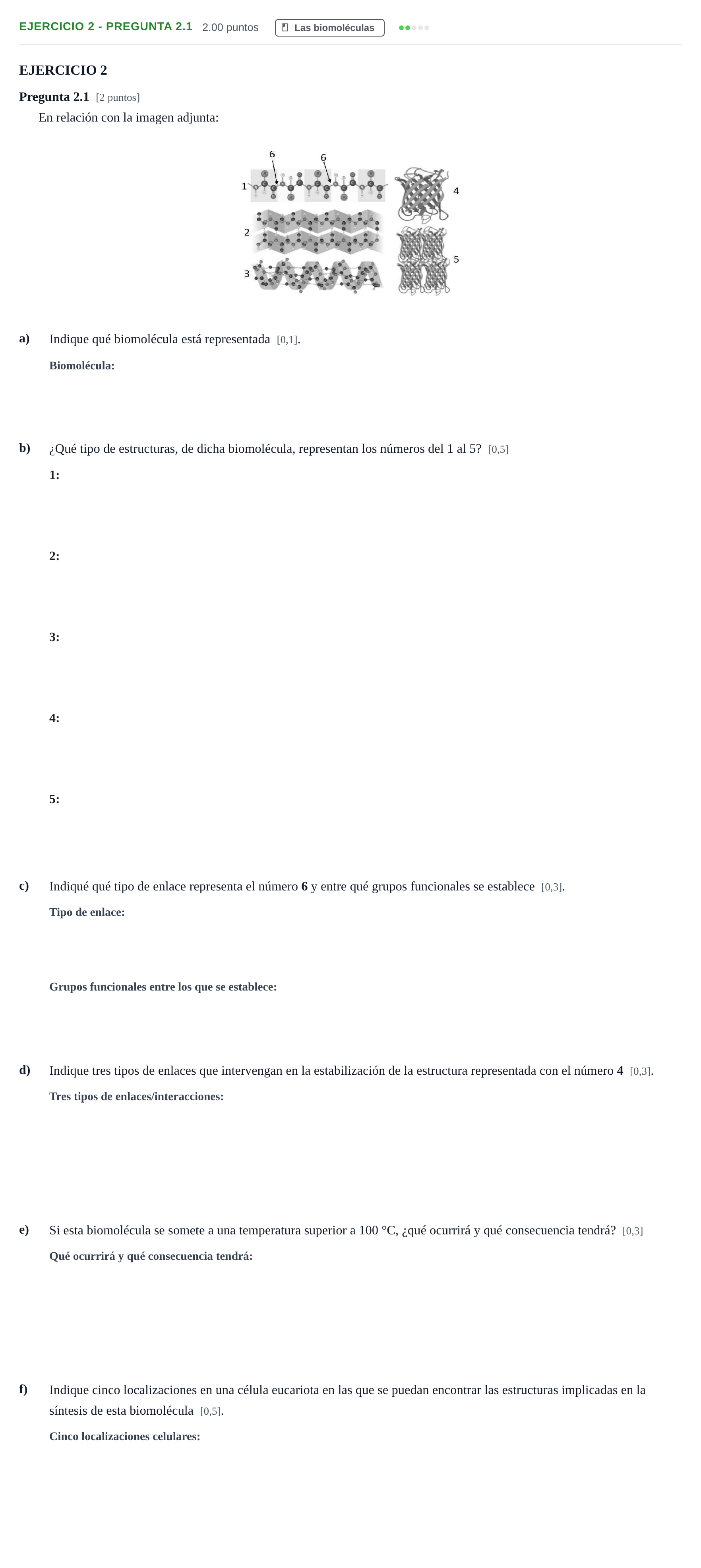 Enunciado: Ejercicio 2 - Pregunta 2.1 · Biología PAU Andalucía Ordinaria Titular 2025