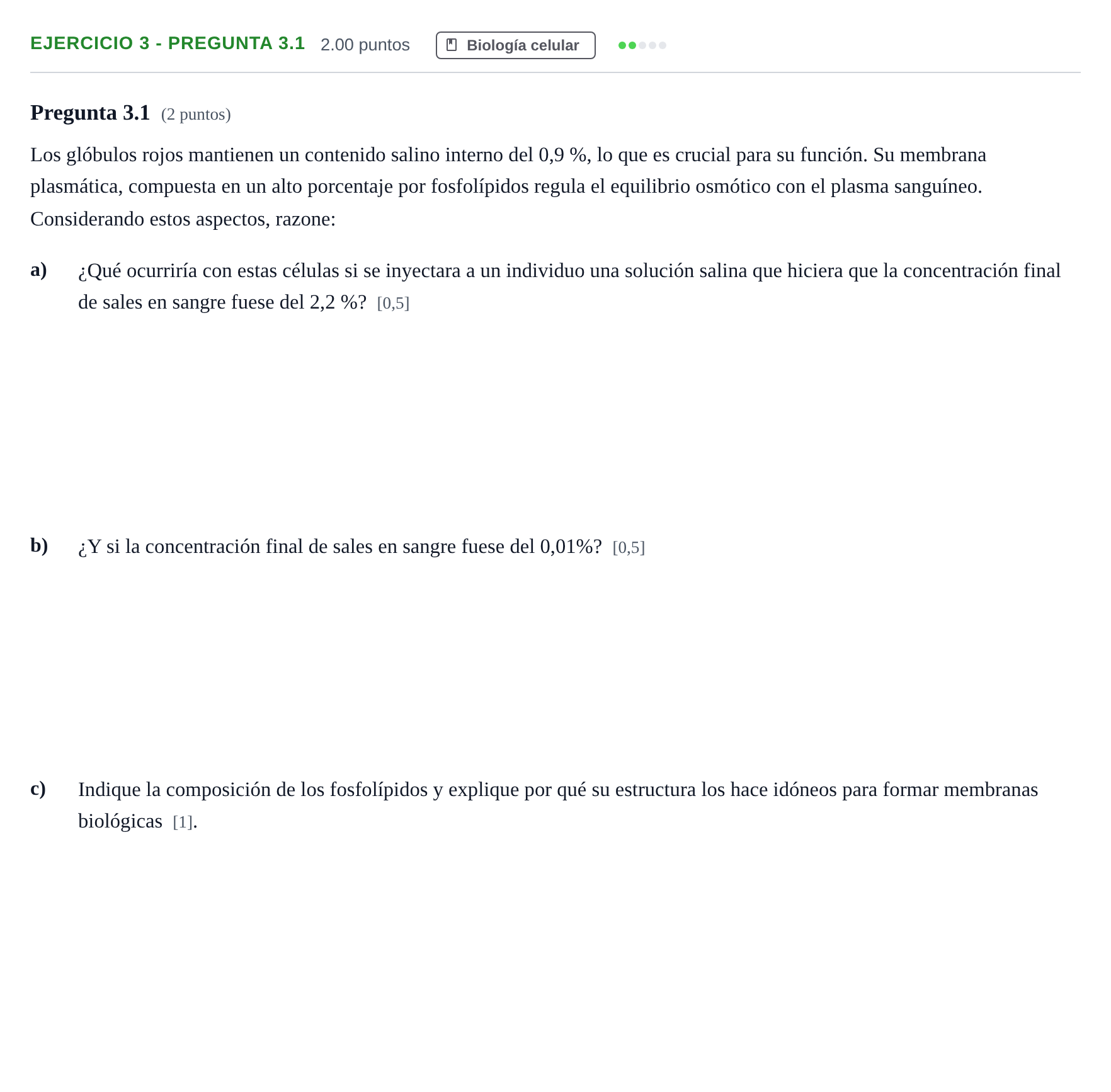 Enunciado: Ejercicio 3 - Pregunta 3.1 · Biología PAU Andalucía Ordinaria Titular 2025