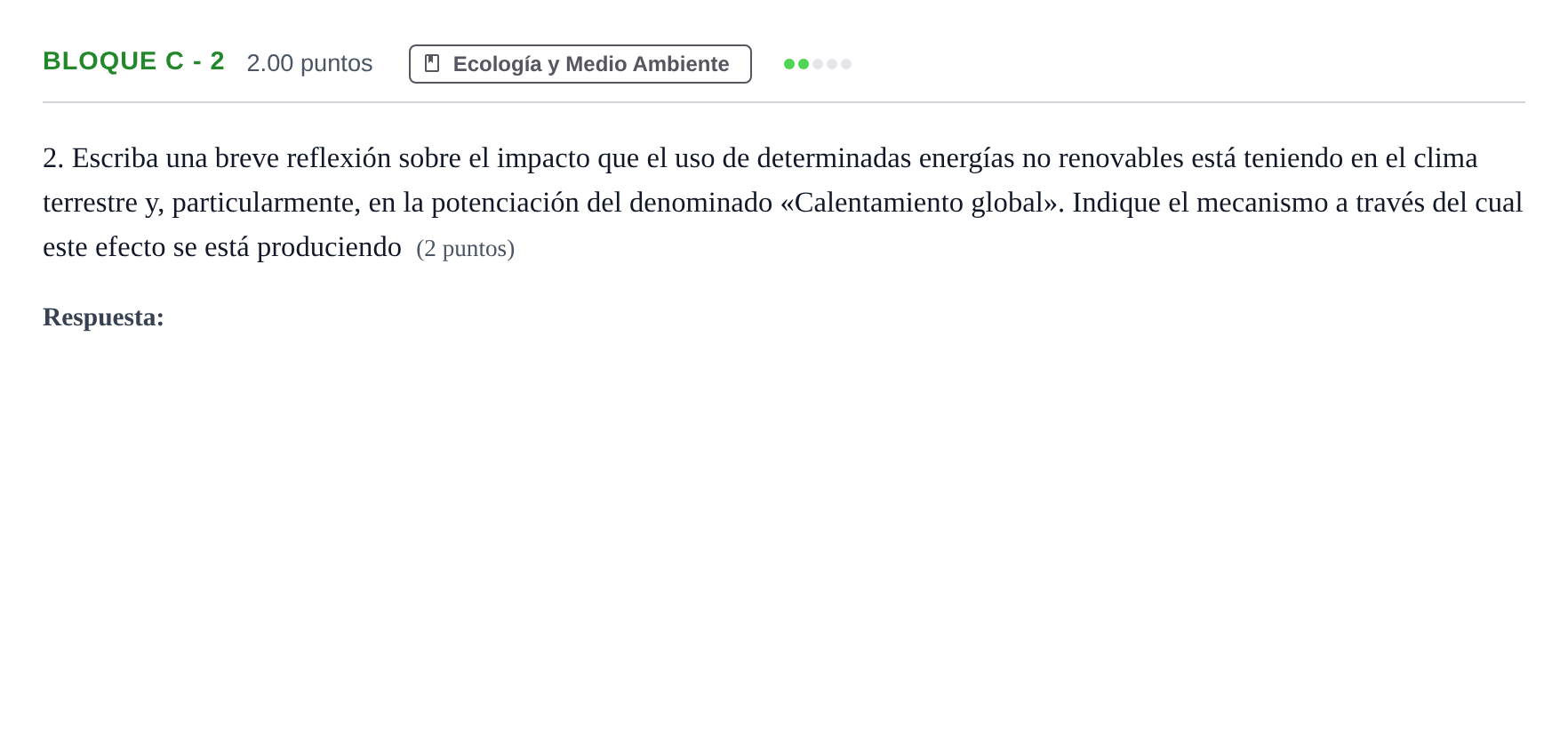Enunciado: Bloque C - 2 · Ciencias Generales PAU Andalucía Ordinaria Suplente 2 2025