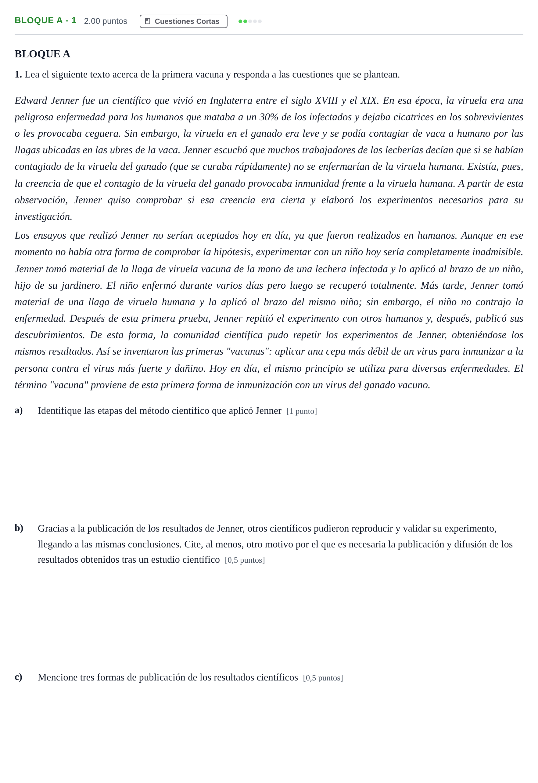 Enunciado: Bloque A - 1 · Ciencias Generales PAU Andalucía Ordinaria Titular 2025
