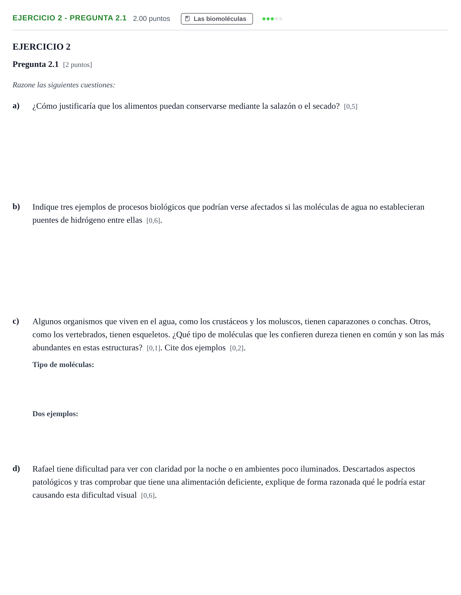 Enunciado: Ejercicio 2 - Pregunta 2.1 · Biología PAU Andalucía Ordinaria Titular 2 2025