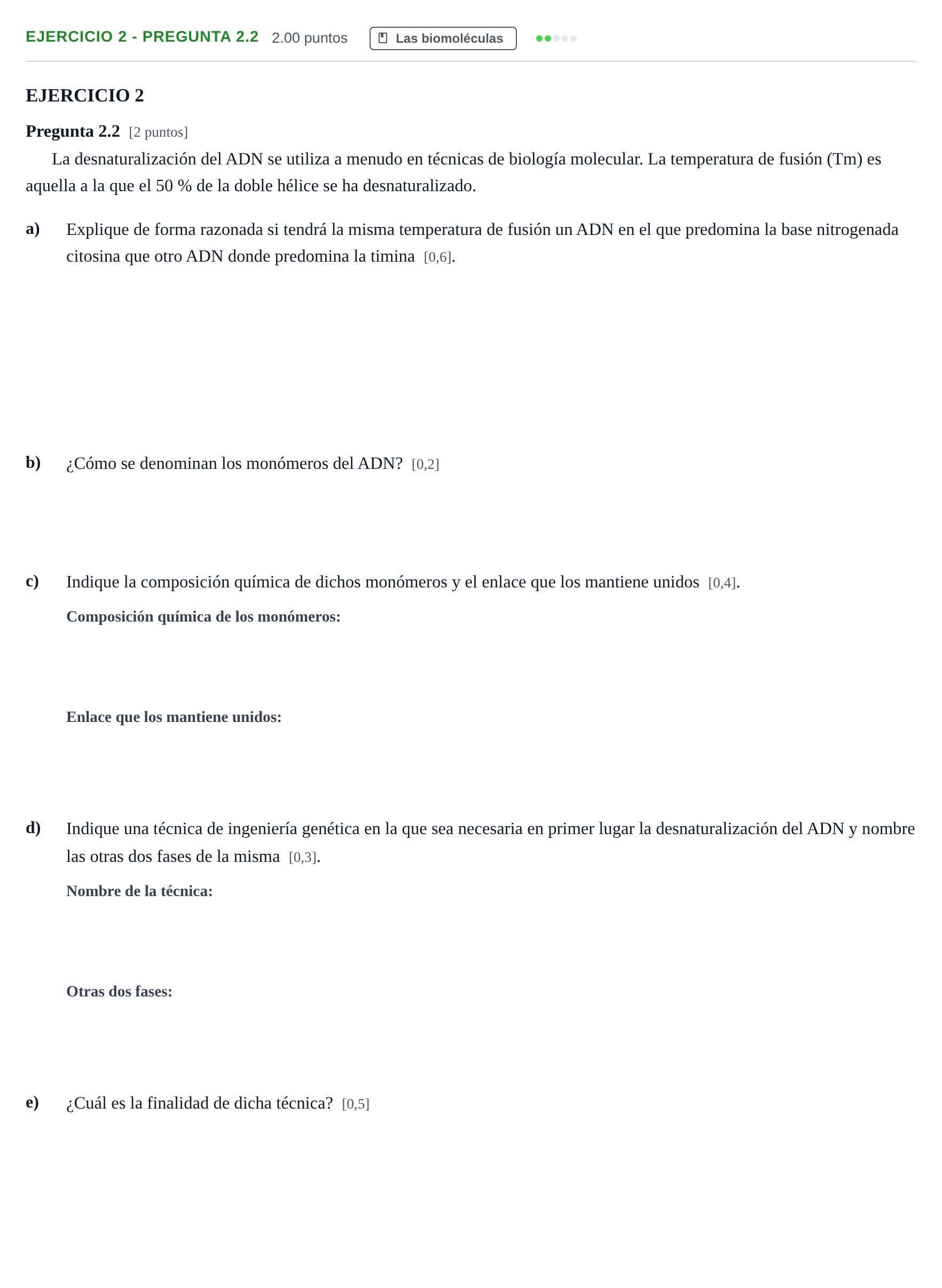 Enunciado: Ejercicio 2 - Pregunta 2.2 · Biología PAU Andalucía Ordinaria Titular 2 2025