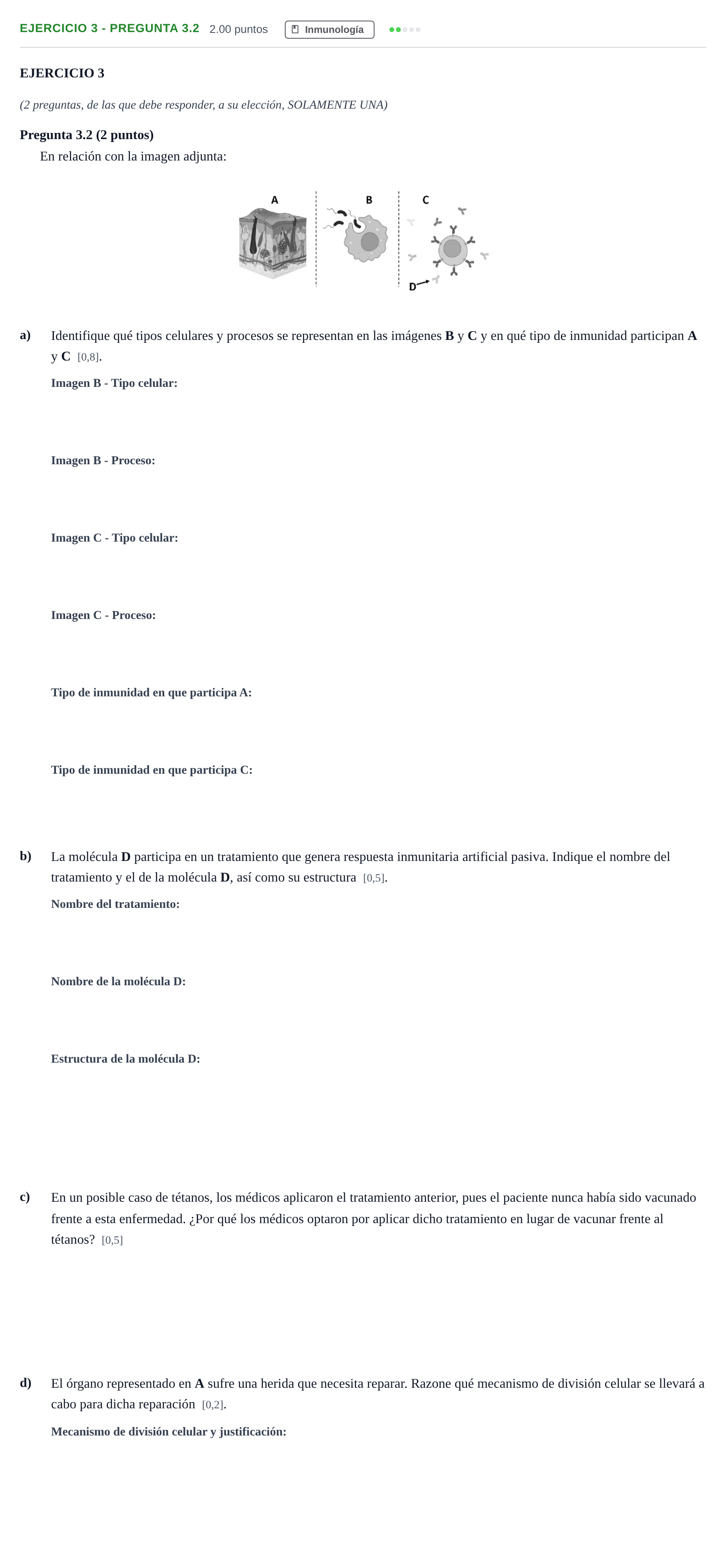 Enunciado: Ejercicio 3 - Pregunta 3.2 · Biología PAU Andalucía Ordinaria Titular 2 2025