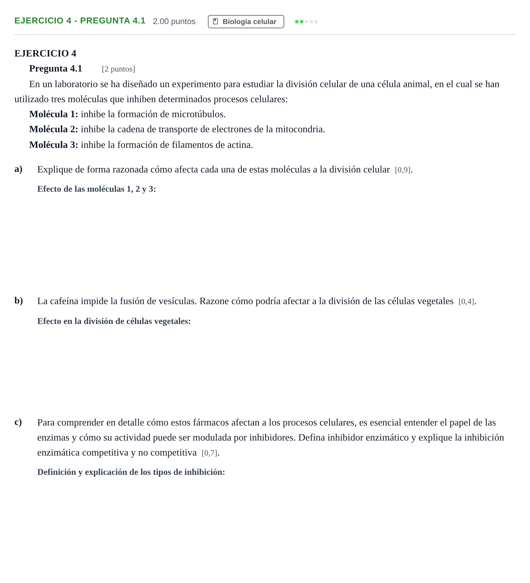 Enunciado: Ejercicio 4 - Pregunta 4.1 · Biología PAU Andalucía Ordinaria Titular 2 2025