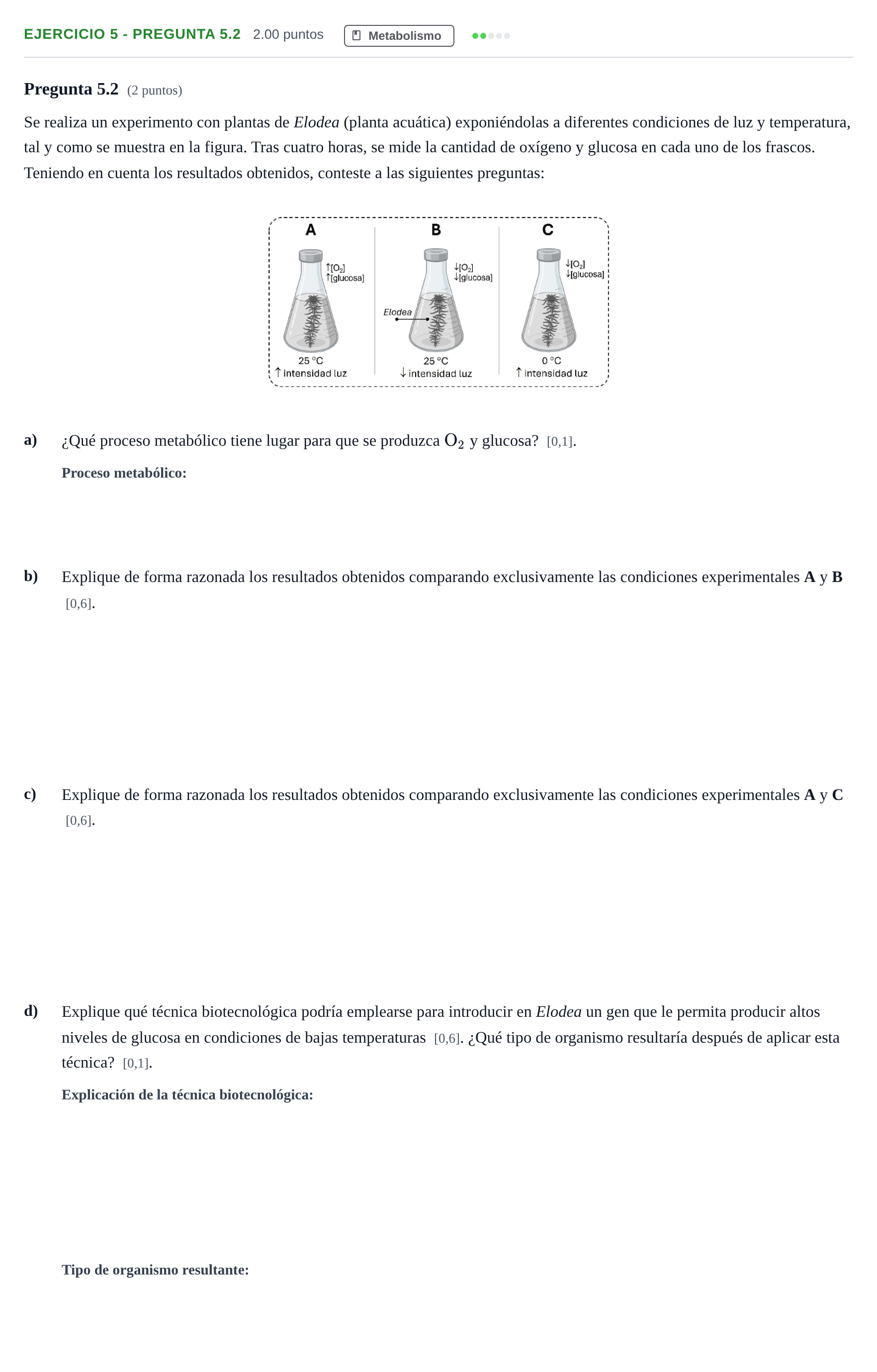 Enunciado: Ejercicio 5 - Pregunta 5.2 · Biología PAU Andalucía Ordinaria Titular 2 2025