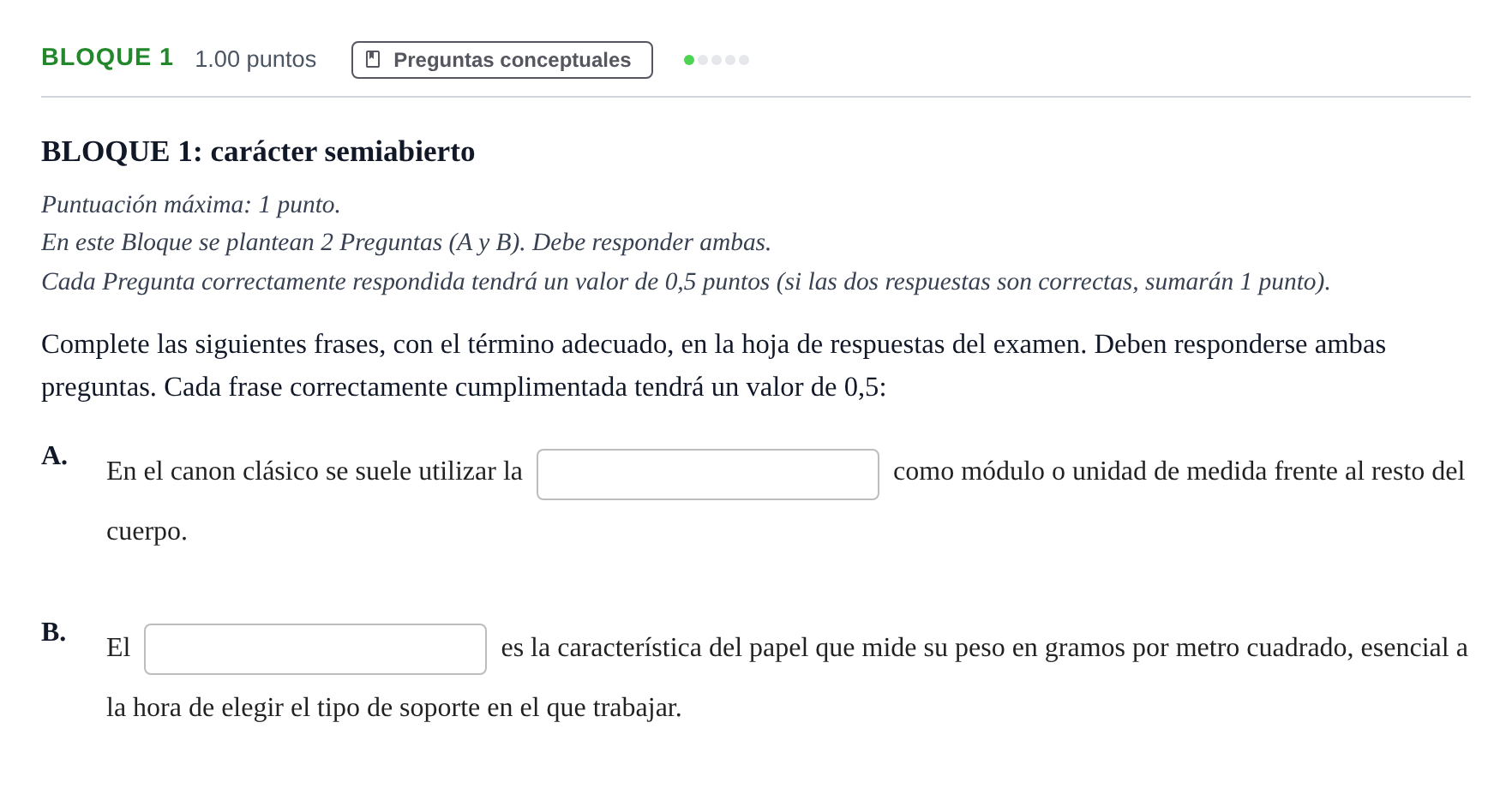 Enunciado: Bloque 1 · Dibujo Artístico II PAU Andalucía Extraordinaria Titular 2025