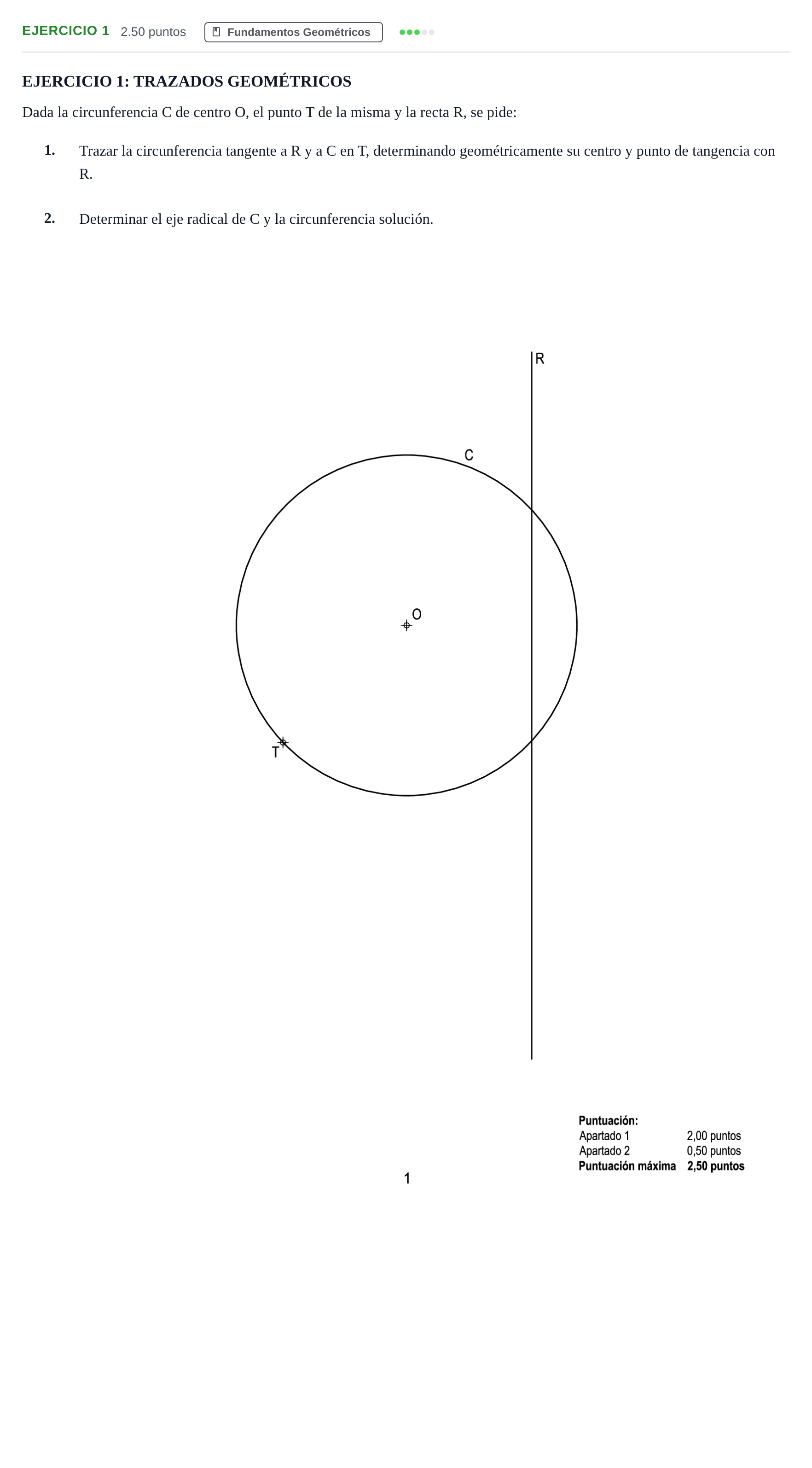 Enunciado: Ejercicio 1 · Dibujo técnico II PAU Andalucía Ordinaria Suplente 1 2025