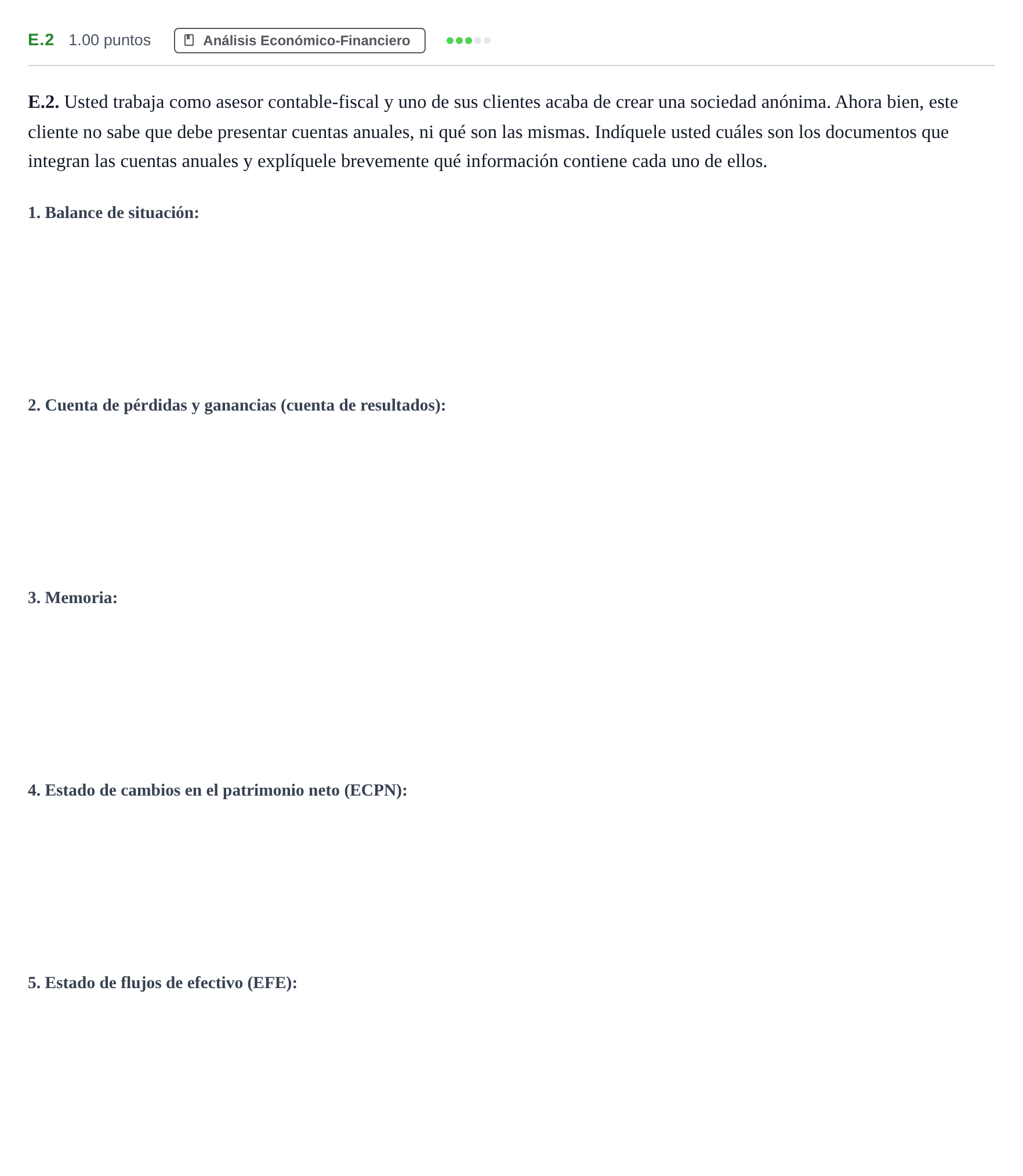Enunciado: Ejercicio E.2 · Economía de la Empresa PAU Andalucía Extraordinaria Suplente 2 2025