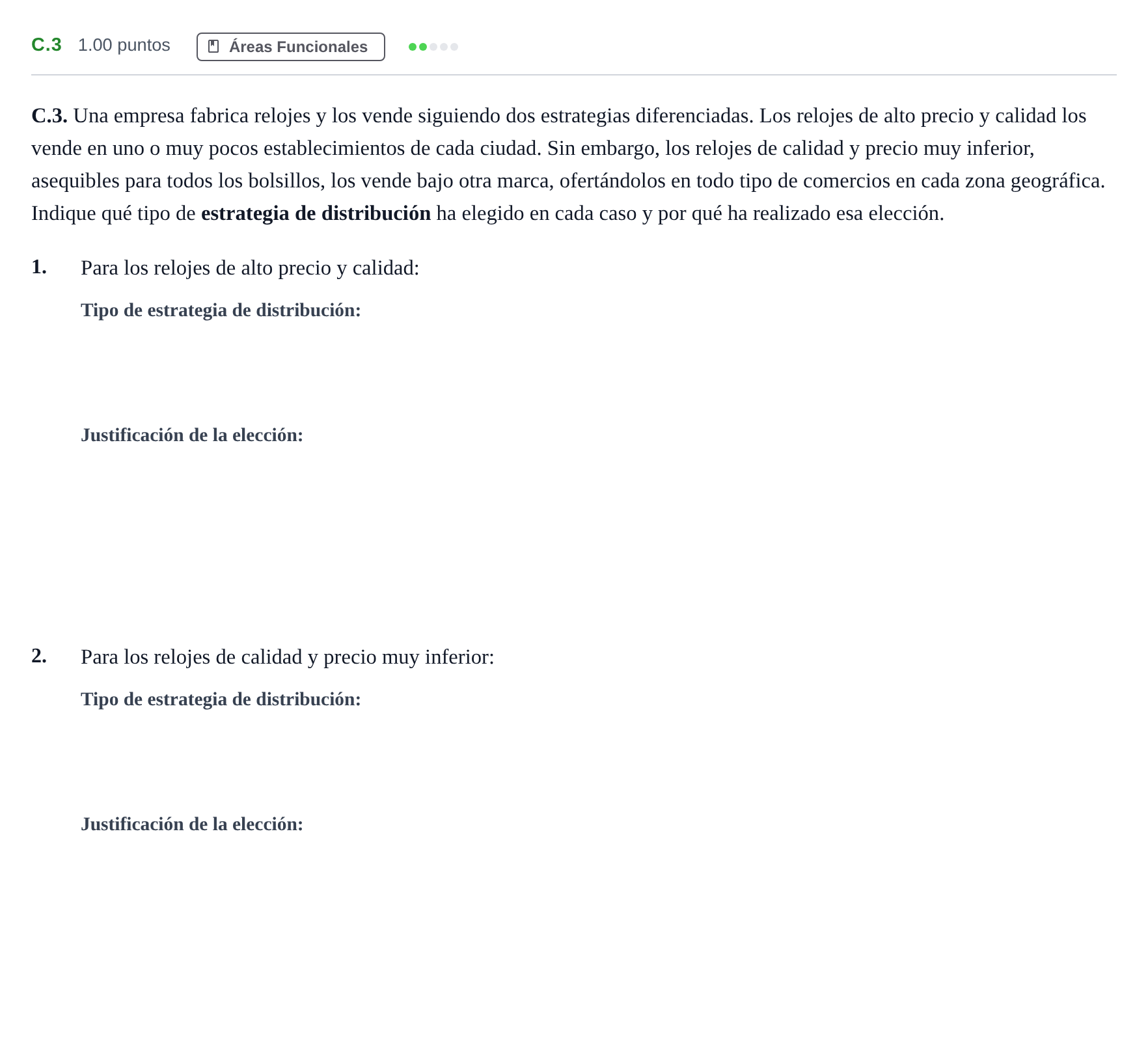 Enunciado: Ejercicio C.3 · Economía de la Empresa PAU Andalucía Extraordinaria Titular 2025