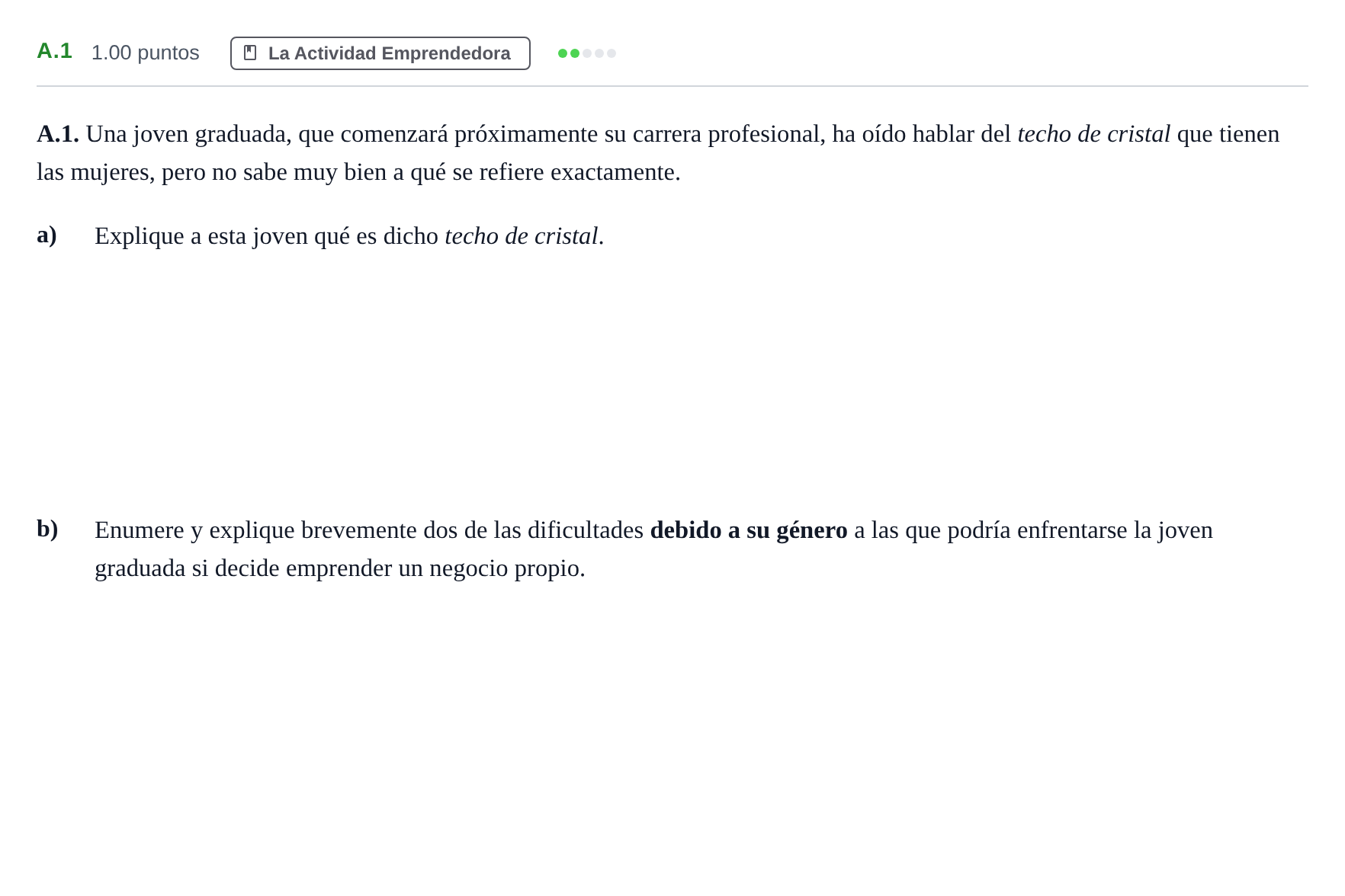 Enunciado: Ejercicio A.1 · Economía de la Empresa PAU Andalucía Ordinaria Suplente 1 2025