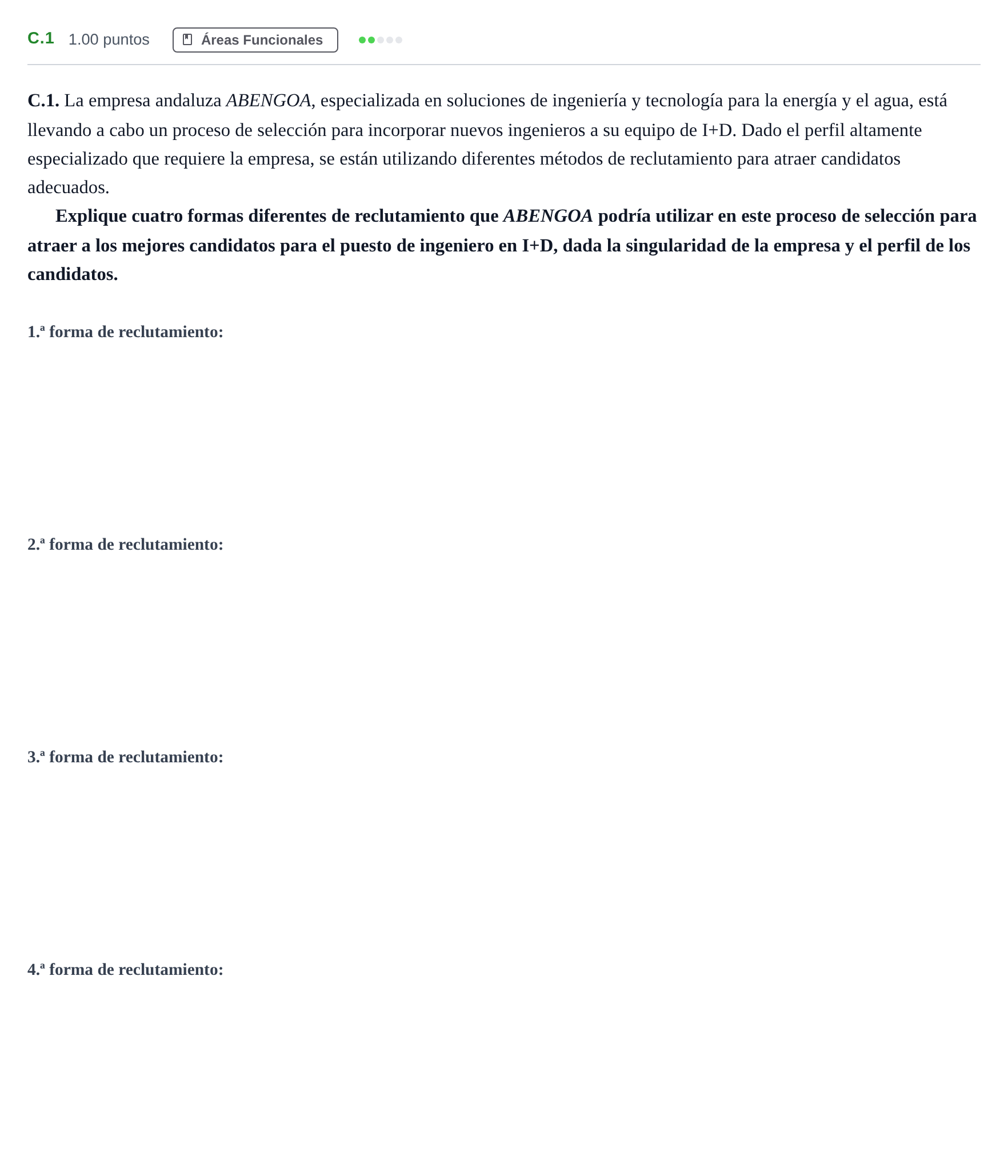 Enunciado: Ejercicio C.1 · Economía de la Empresa PAU Andalucía Ordinaria Suplente 1 2025