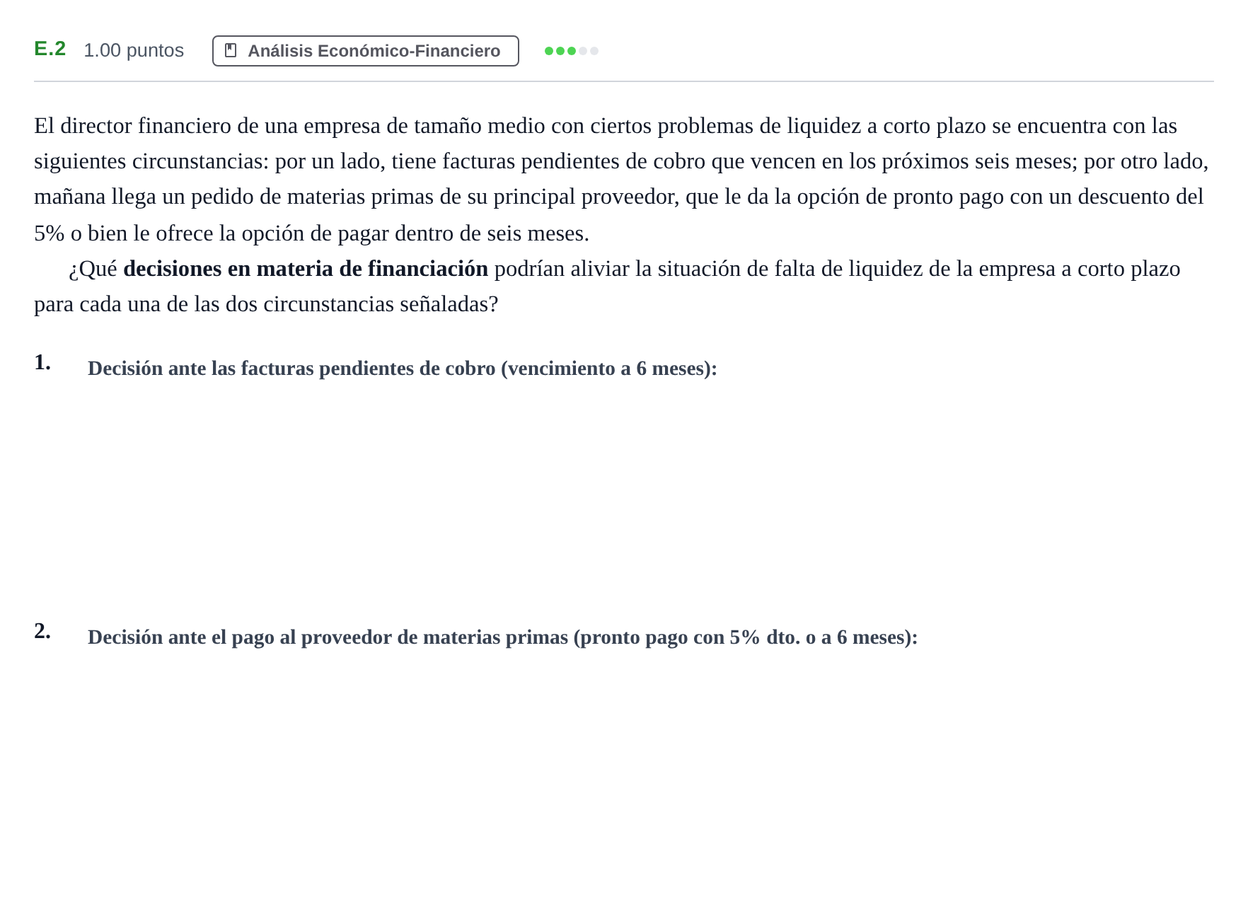 Enunciado: Ejercicio E.2 · Economía de la Empresa PAU Andalucía Ordinaria Suplente 1 2025