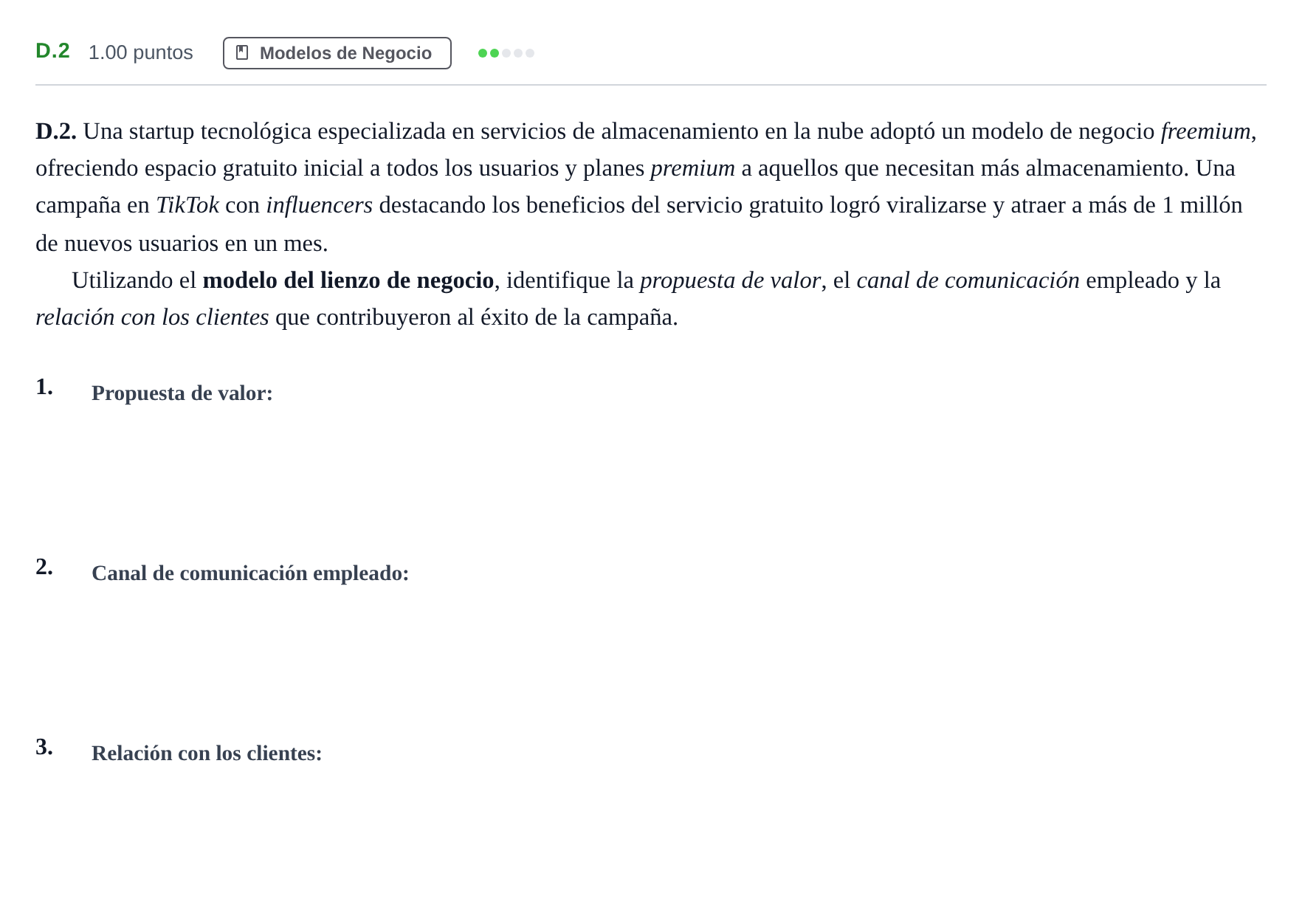 Enunciado: Ejercicio D.2 · Economía de la Empresa PAU Andalucía Extraordinaria Suplente 2 2025