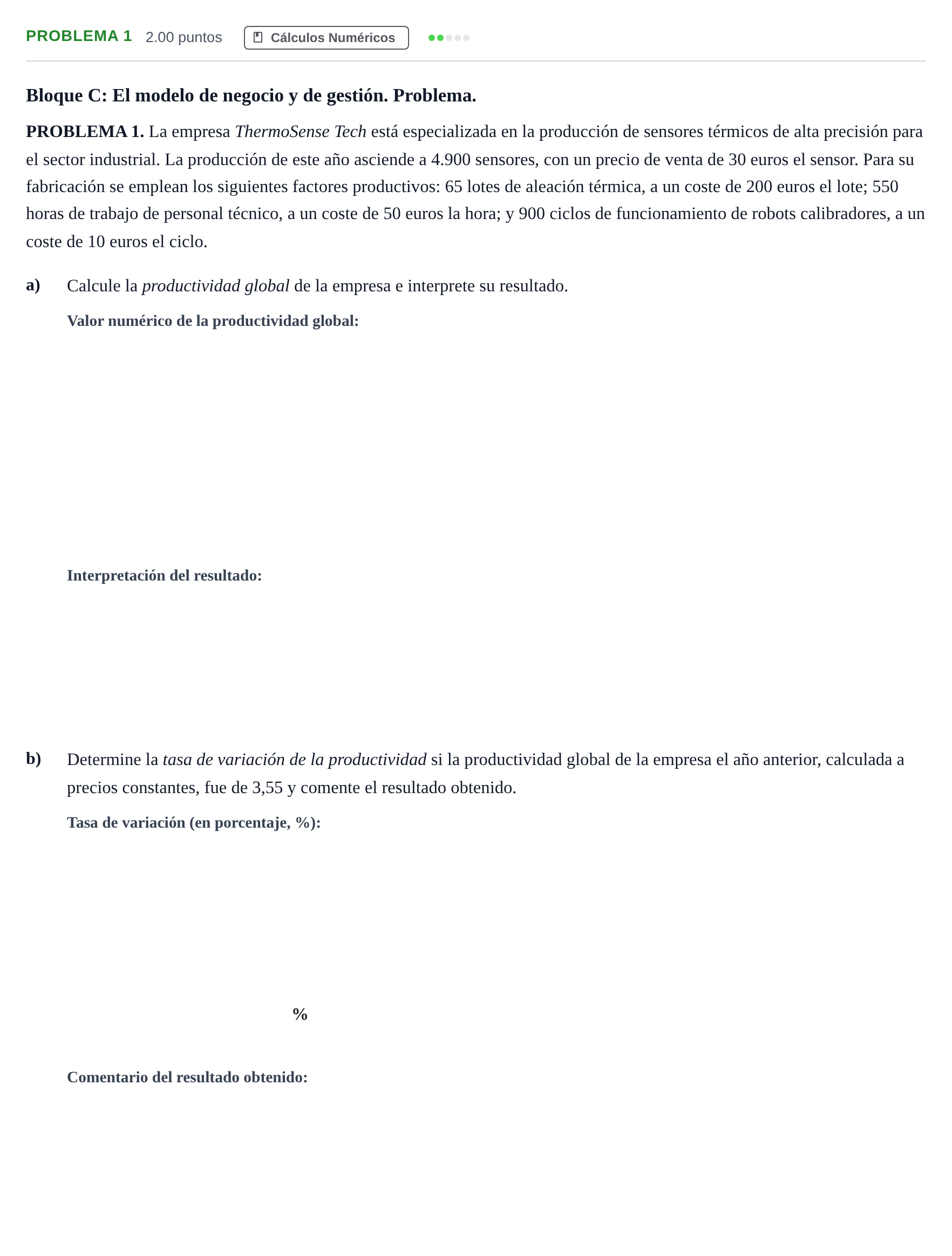 Enunciado: PROBLEMA 1 · Economía de la Empresa PAU Andalucía Extraordinaria Suplente 2 2025