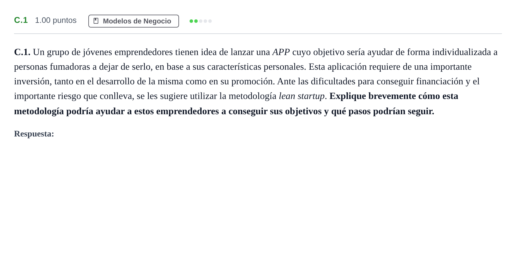 Enunciado: Ejercicio C.1 · Economía de la Empresa PAU Andalucía Extraordinaria Titular 2025