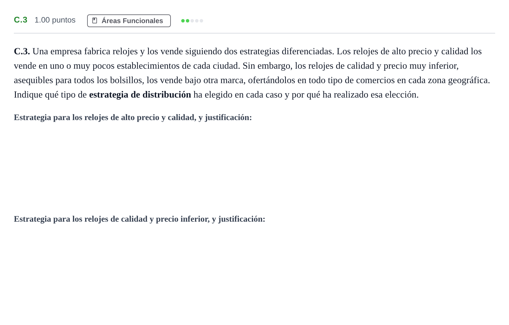 Enunciado: Ejercicio C.3 · Economía de la Empresa PAU Andalucía Extraordinaria Titular 2025