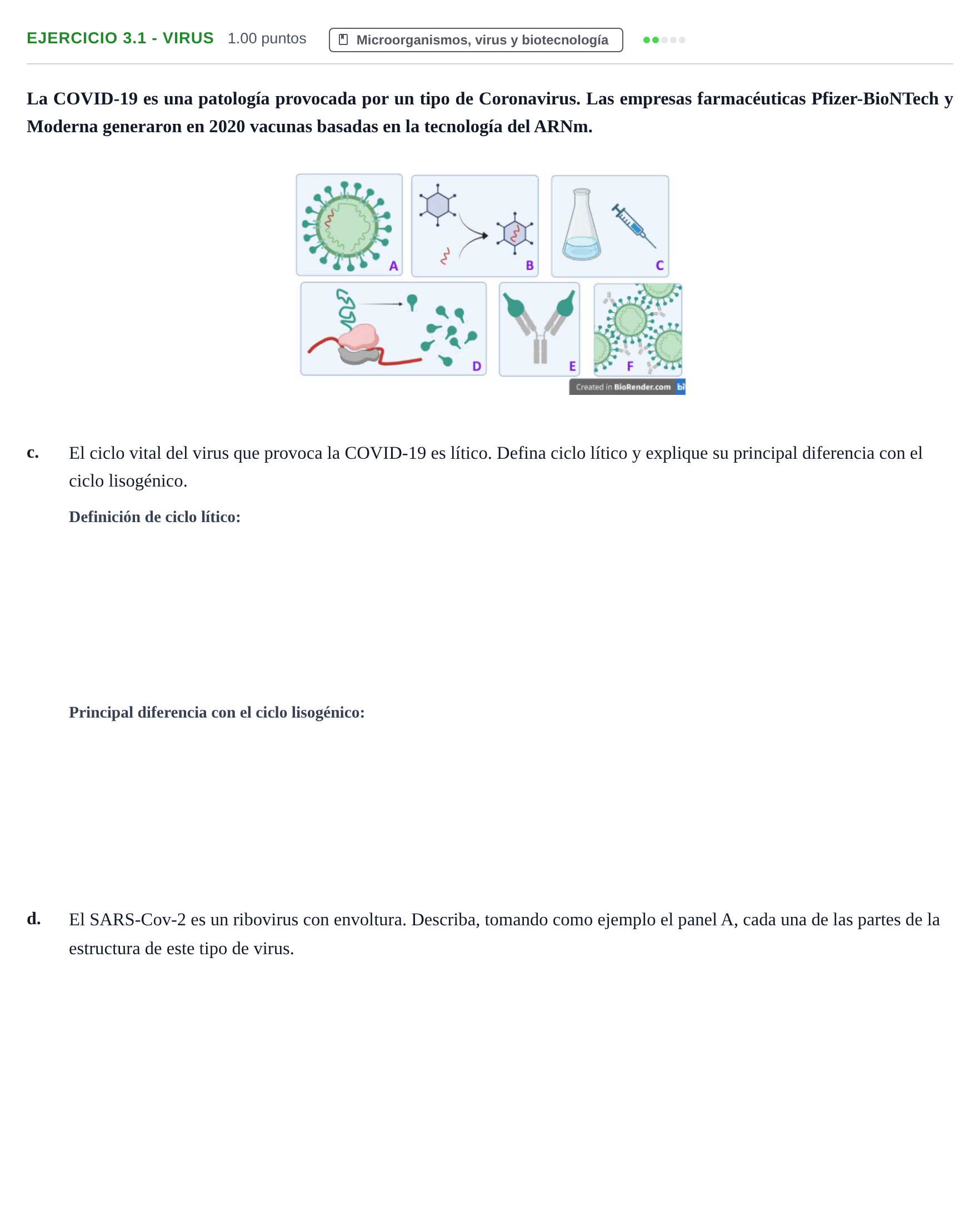 Enunciado: Ejercicio 3.1 - Virus · Biología PAU Castilla-La Mancha Extraordinaria 2023