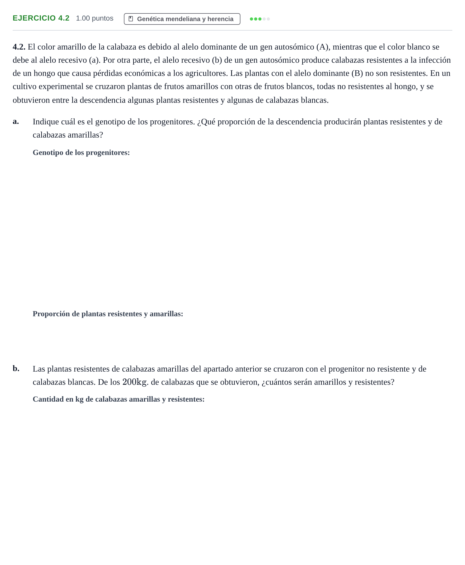 Enunciado: Ejercicio 4.2 · Biología PAU Castilla-La Mancha Extraordinaria 2023