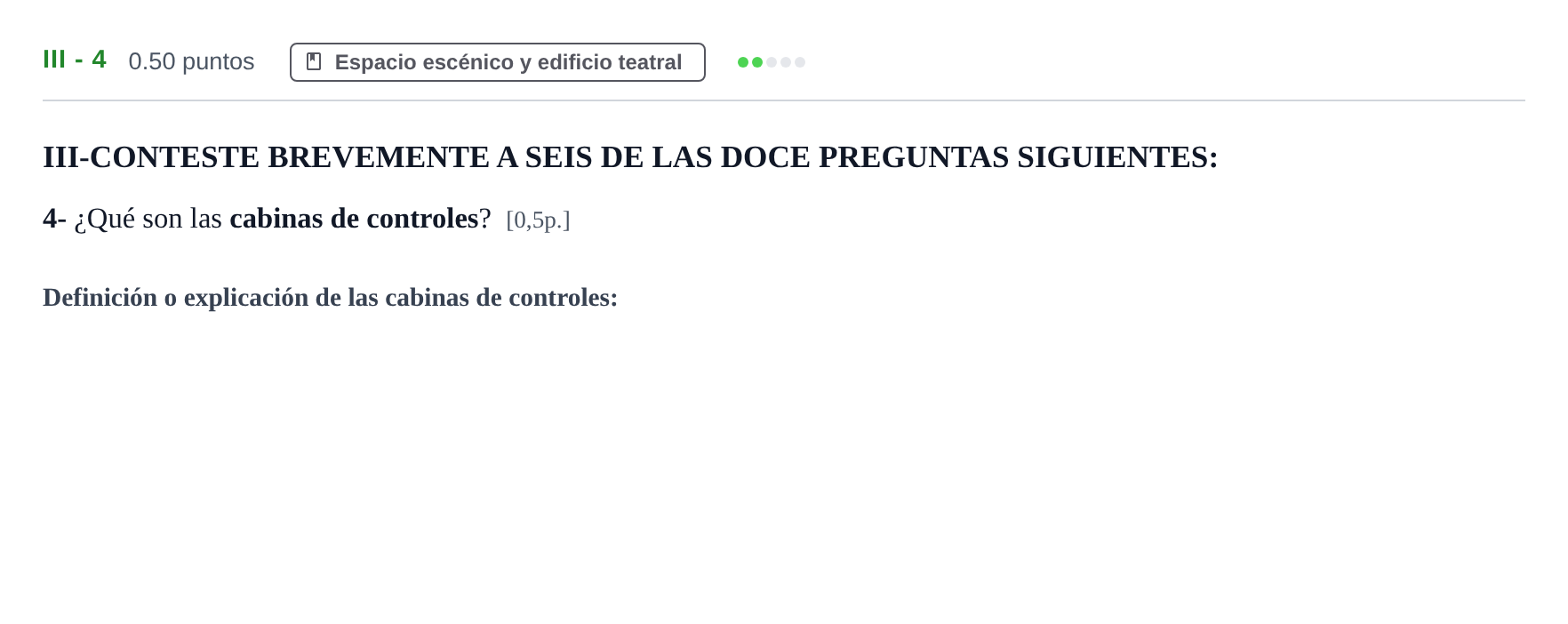 Enunciado: Ejercicio III - 4 · Artes Escénicas PAU Castilla-La Mancha Ordinaria 2023