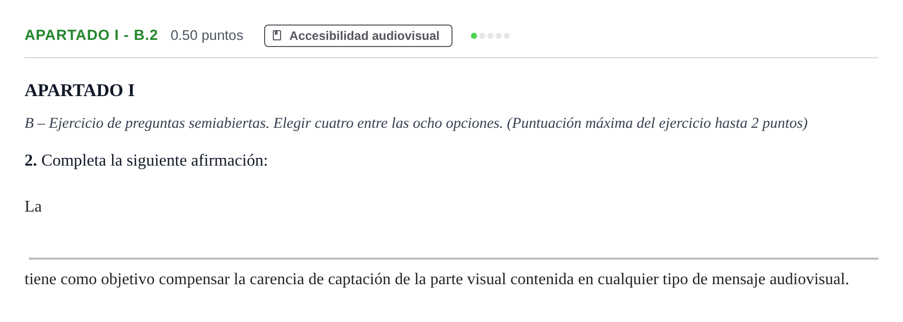 Enunciado: Apartado I - B.2 · Cultura Audiovisual II PAU Castilla-La Mancha Extraordinaria 2023