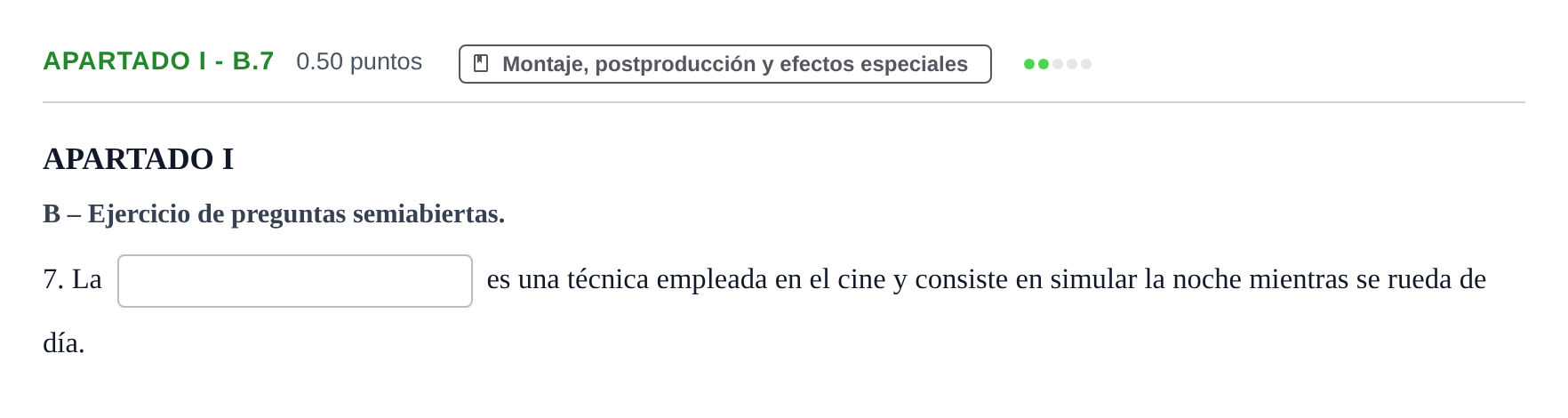 Enunciado: Apartado I - B.7 · Cultura Audiovisual II PAU Castilla-La Mancha Extraordinaria 2023