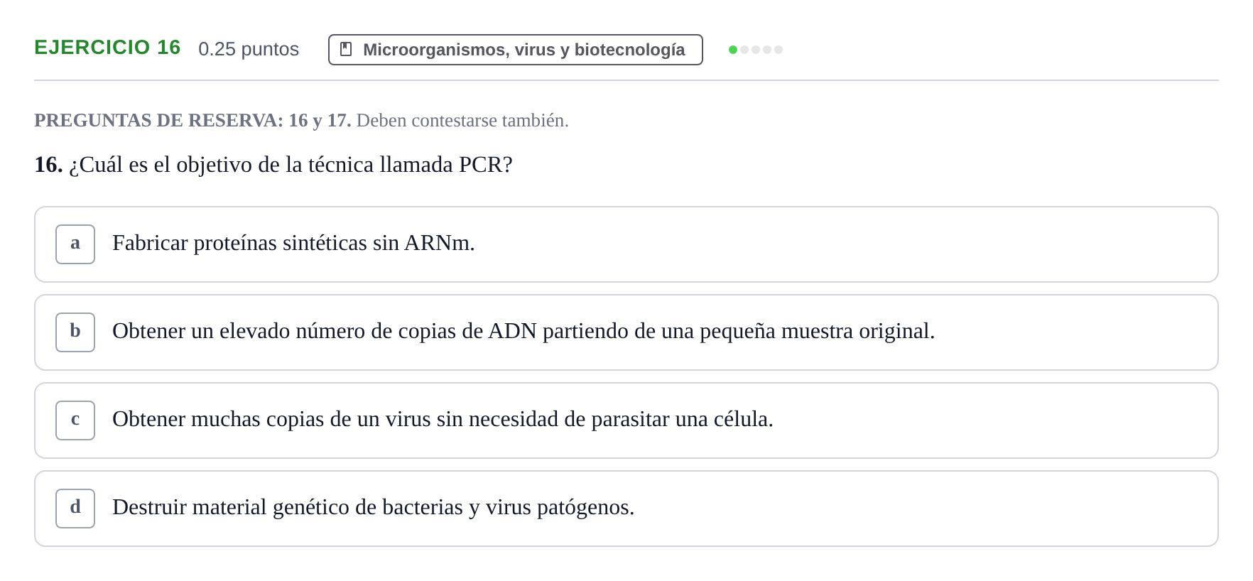 Enunciado: Problema 16 · Biología PAU Castilla-La Mancha Ordinaria 2023