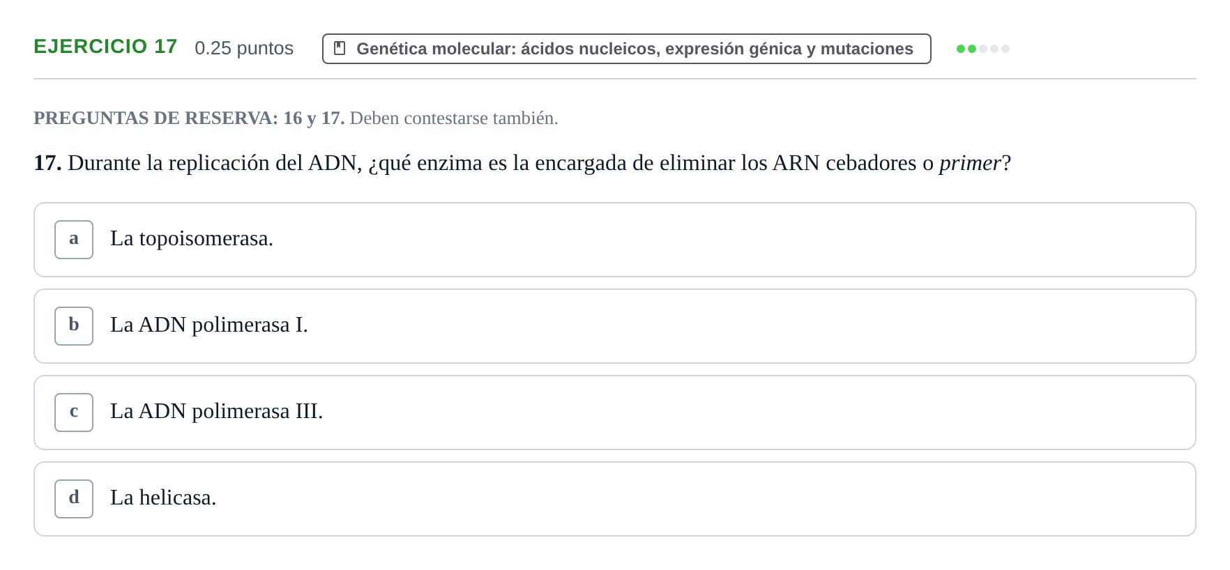 Enunciado: Problema 17 · Biología PAU Castilla-La Mancha Ordinaria 2023
