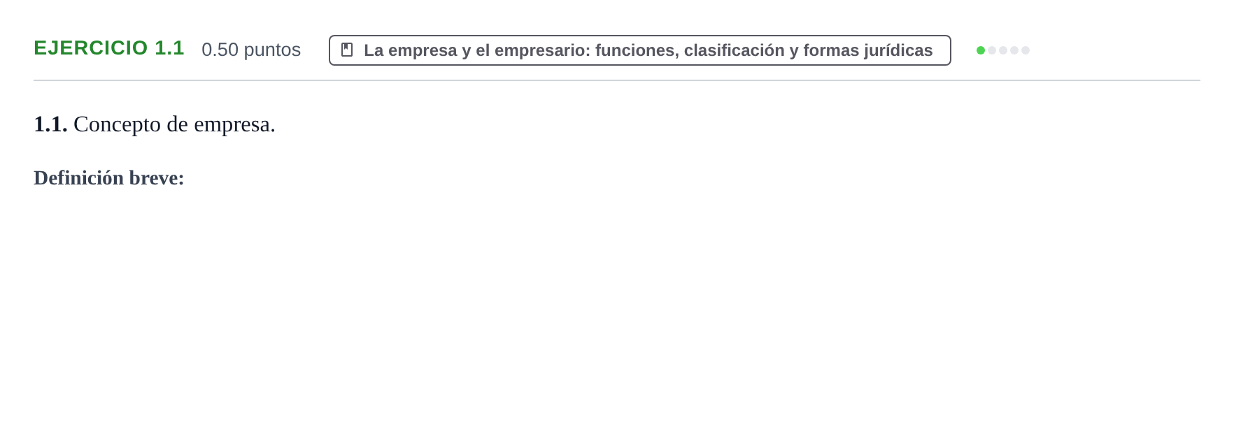 Enunciado: Ejercicio 1.1 · Empresa y Diseño de Modelos de Negocio PAU Castilla-La Mancha Extraordinaria 2023