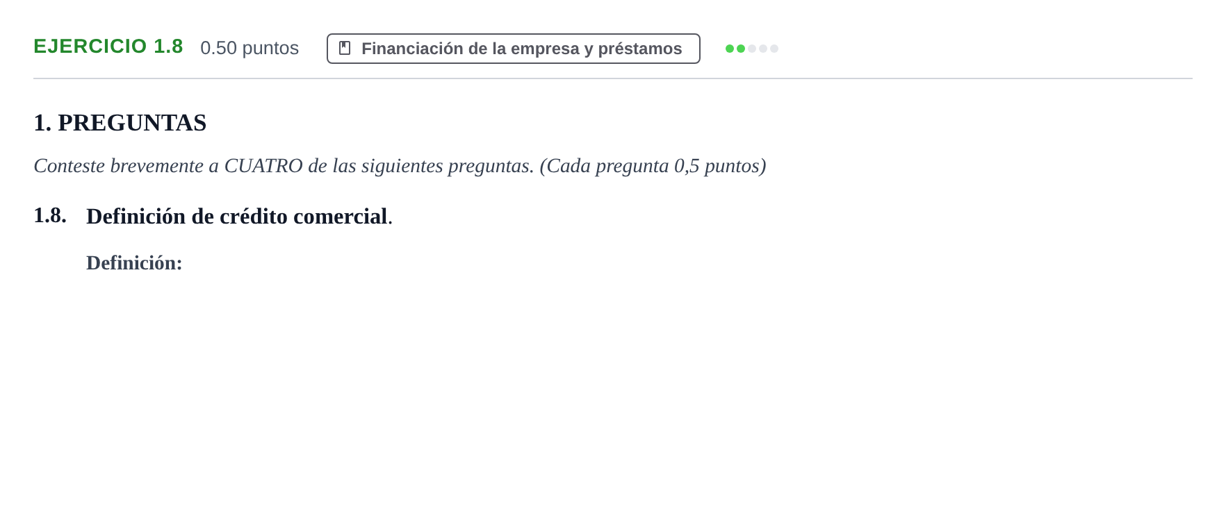 Enunciado: Ejercicio 1.8 · Empresa y Diseño de Modelos de Negocio PAU Castilla-La Mancha Extraordinaria 2023