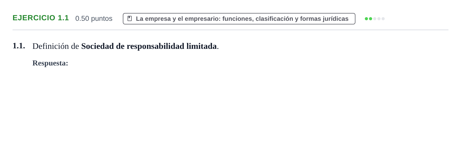 Enunciado: Ejercicio 1.1 · Empresa y Diseño de Modelos de Negocio PAU Castilla-La Mancha Ordinaria 2023